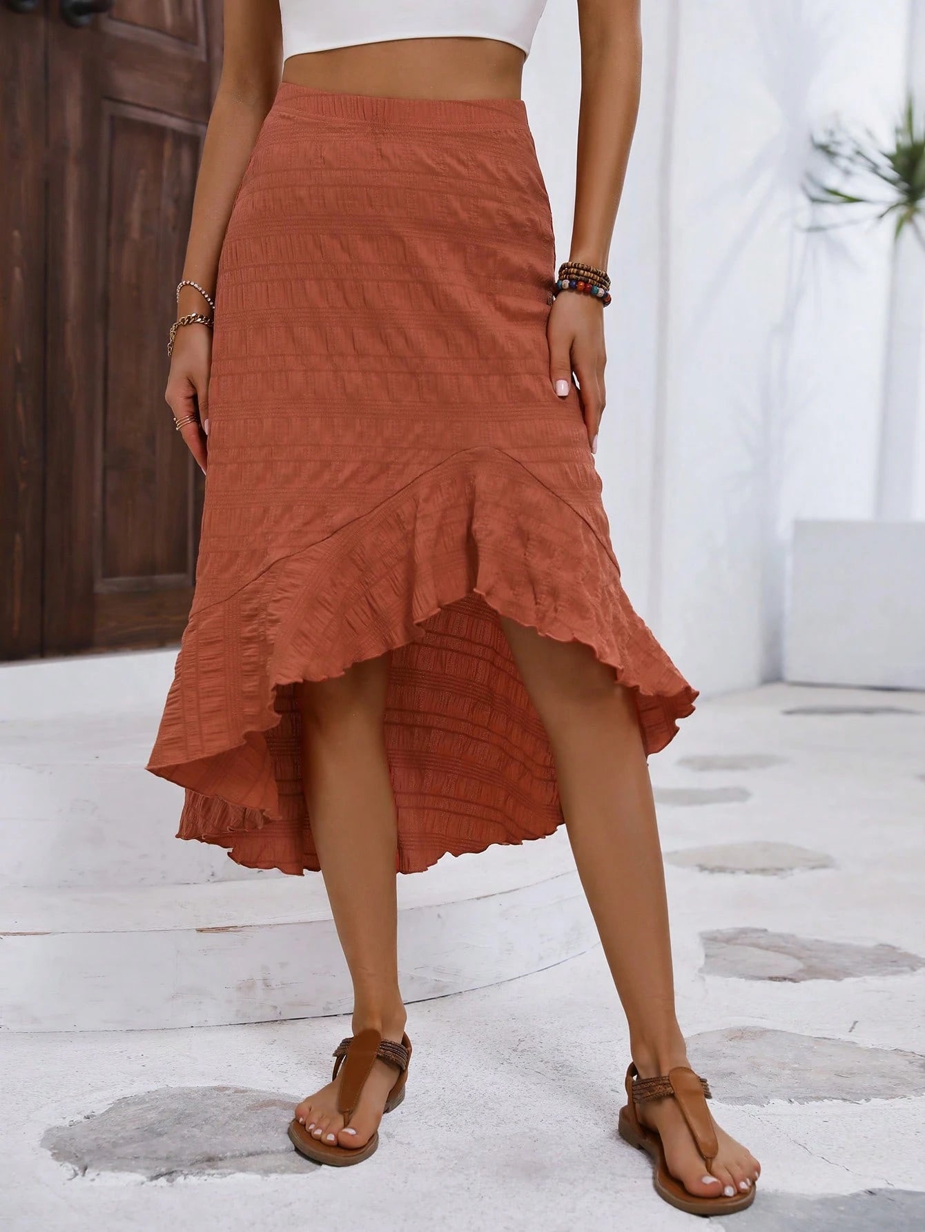 SHEIN LUNE High Waist Ruffle Skirts
