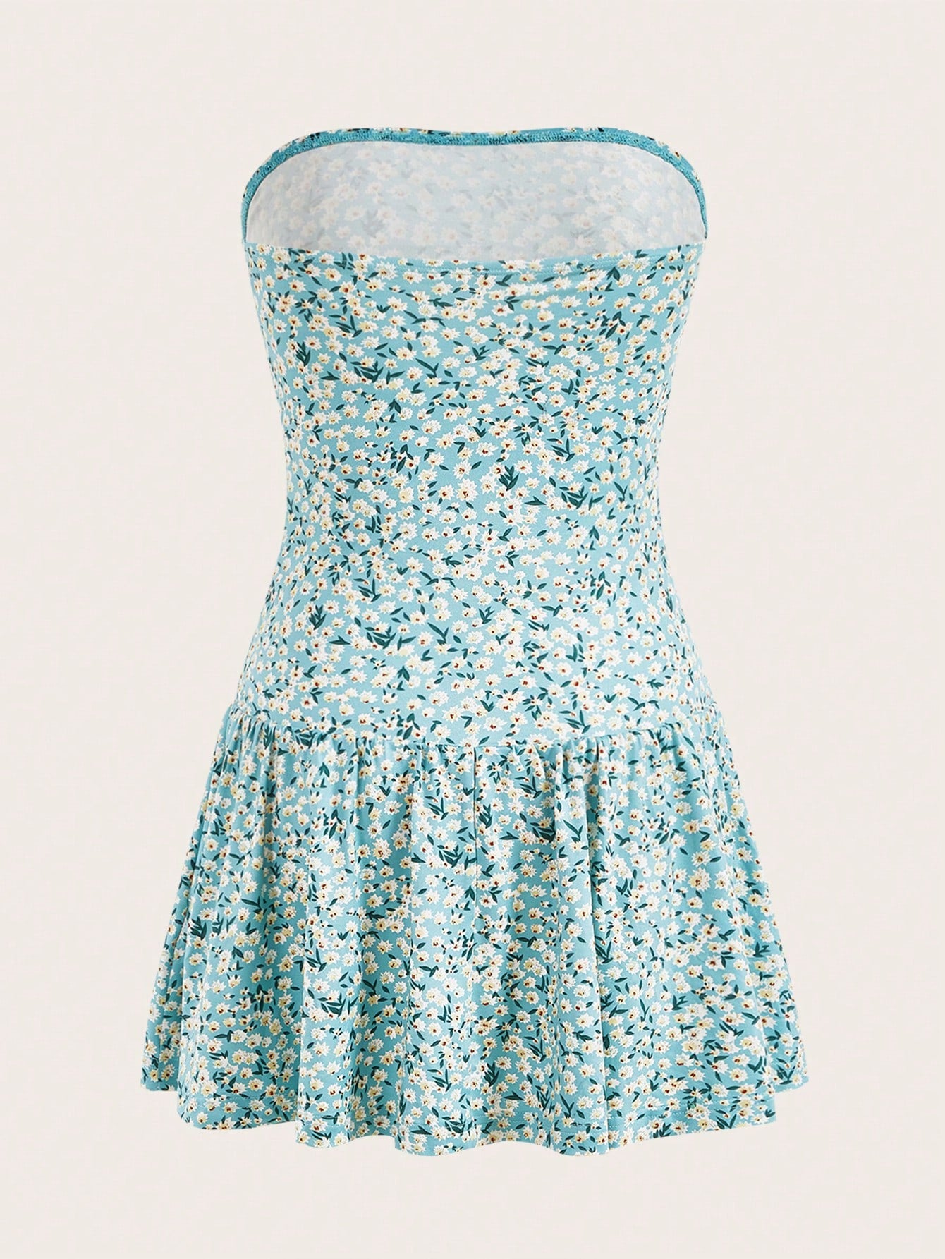 Shein Ditsy Floral Ruffle Tube Dress