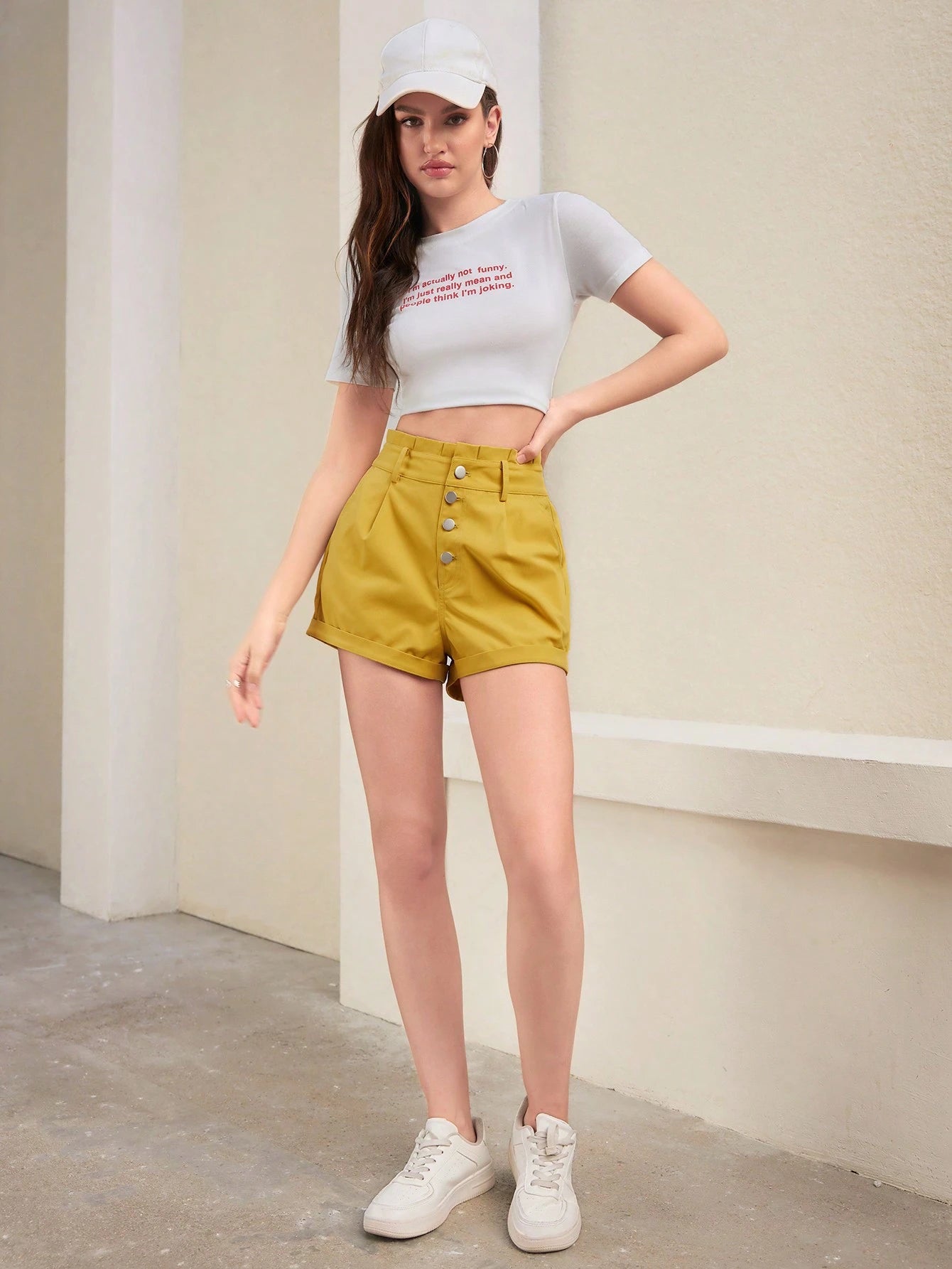 Shein ANEWSTA Paper‑Bag Waist Shorts