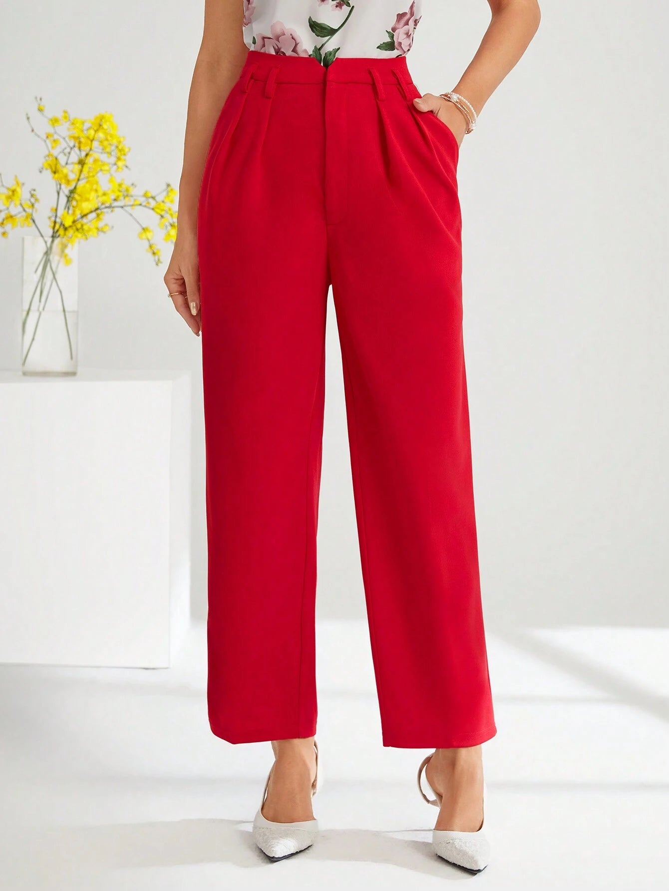 SHEIN Amorya High Waist Suit Pants