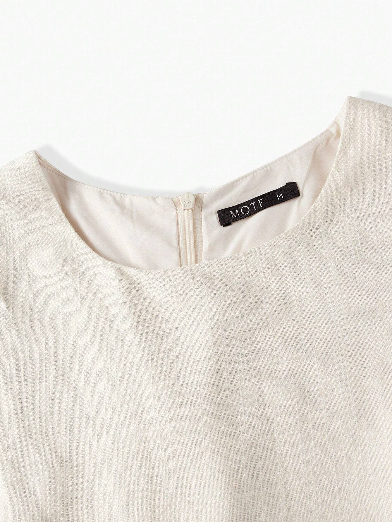 Shein Premium Linen Flare Hem Dress - MOTF