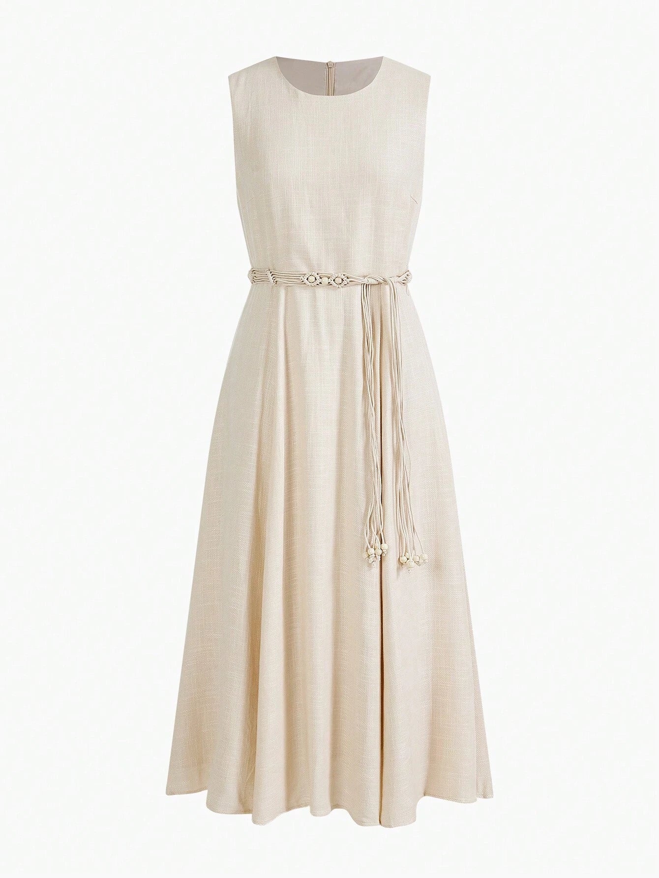Shein Premium Linen Flare Hem Dress - MOTF