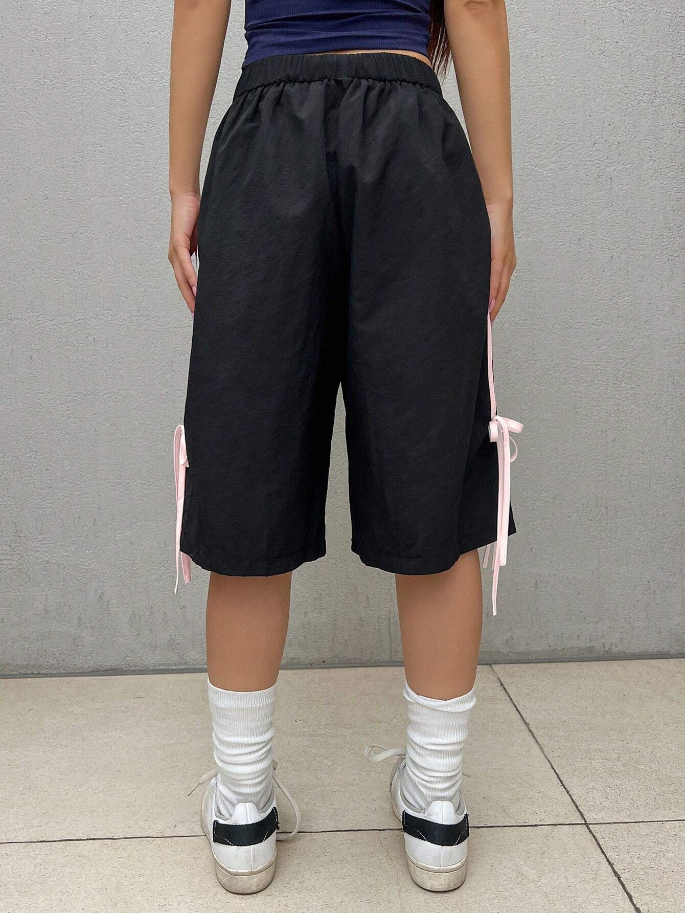 DAZY High‑Waist Side‑Striped Wide‑Leg Shorts