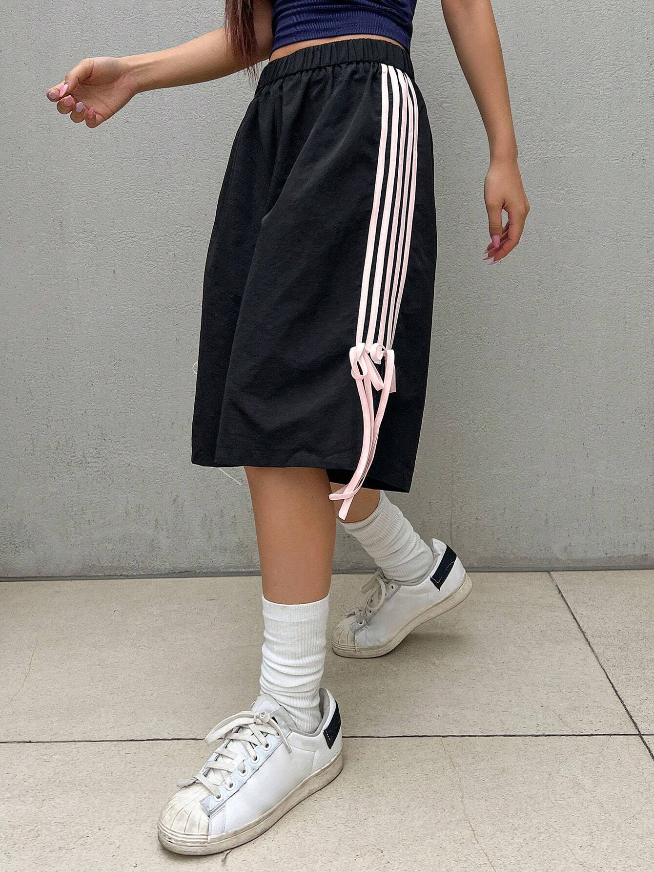 DAZY High‑Waist Side‑Striped Wide‑Leg Shorts
