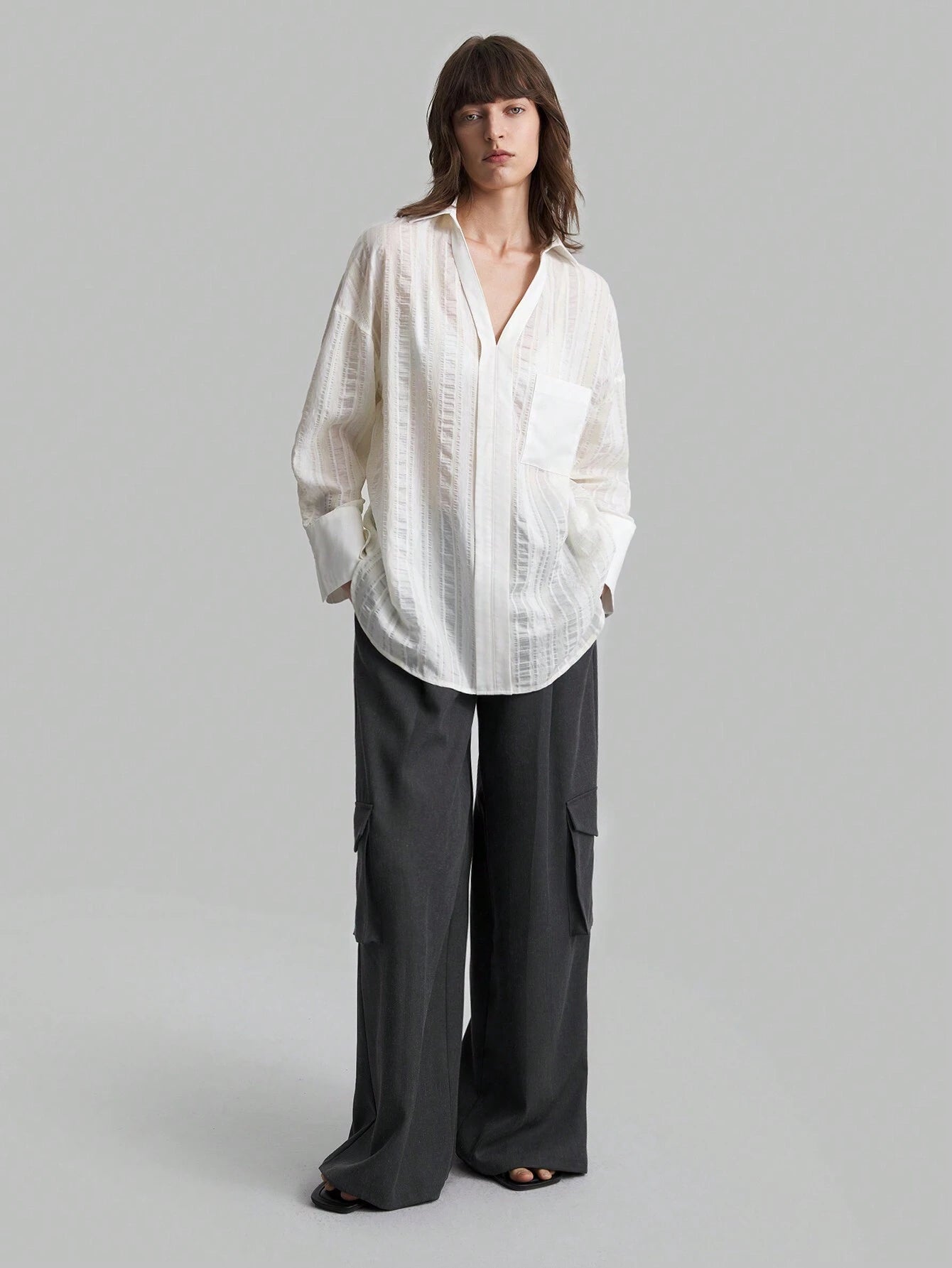 SHEIN Ontre Cargo Wide-Leg Pants