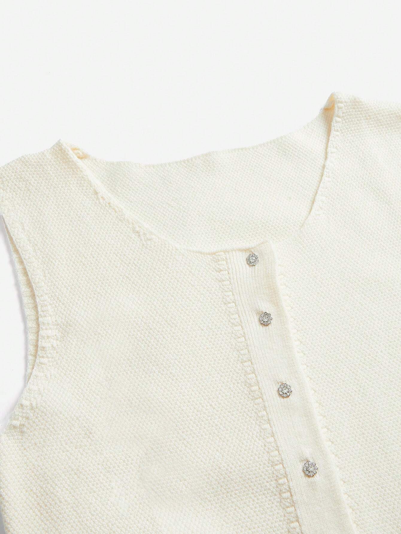 Anewsta Ruffled Waist Knitted Pearl – Off White