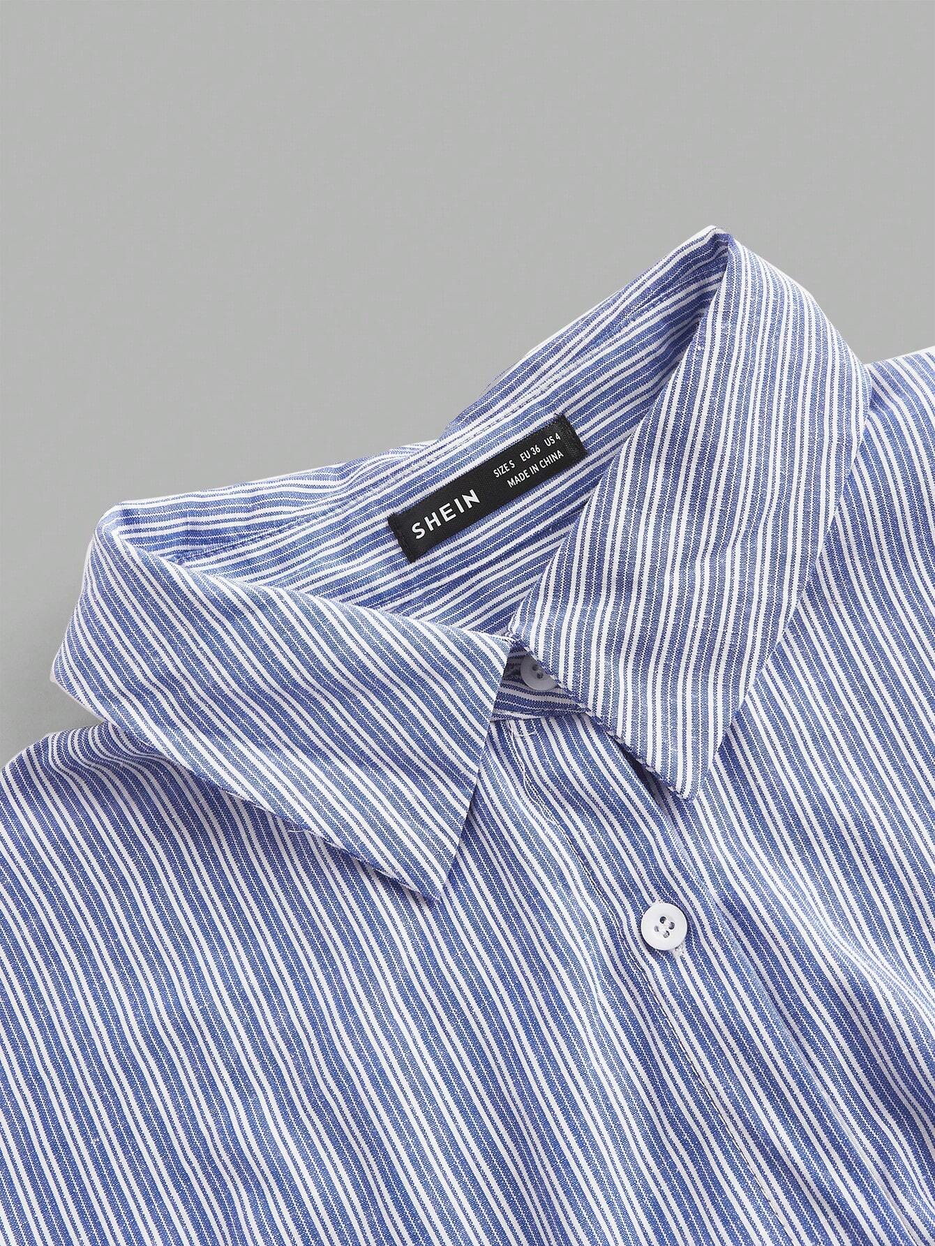 SHEIN Poéselle Striped Button-Up Shirt