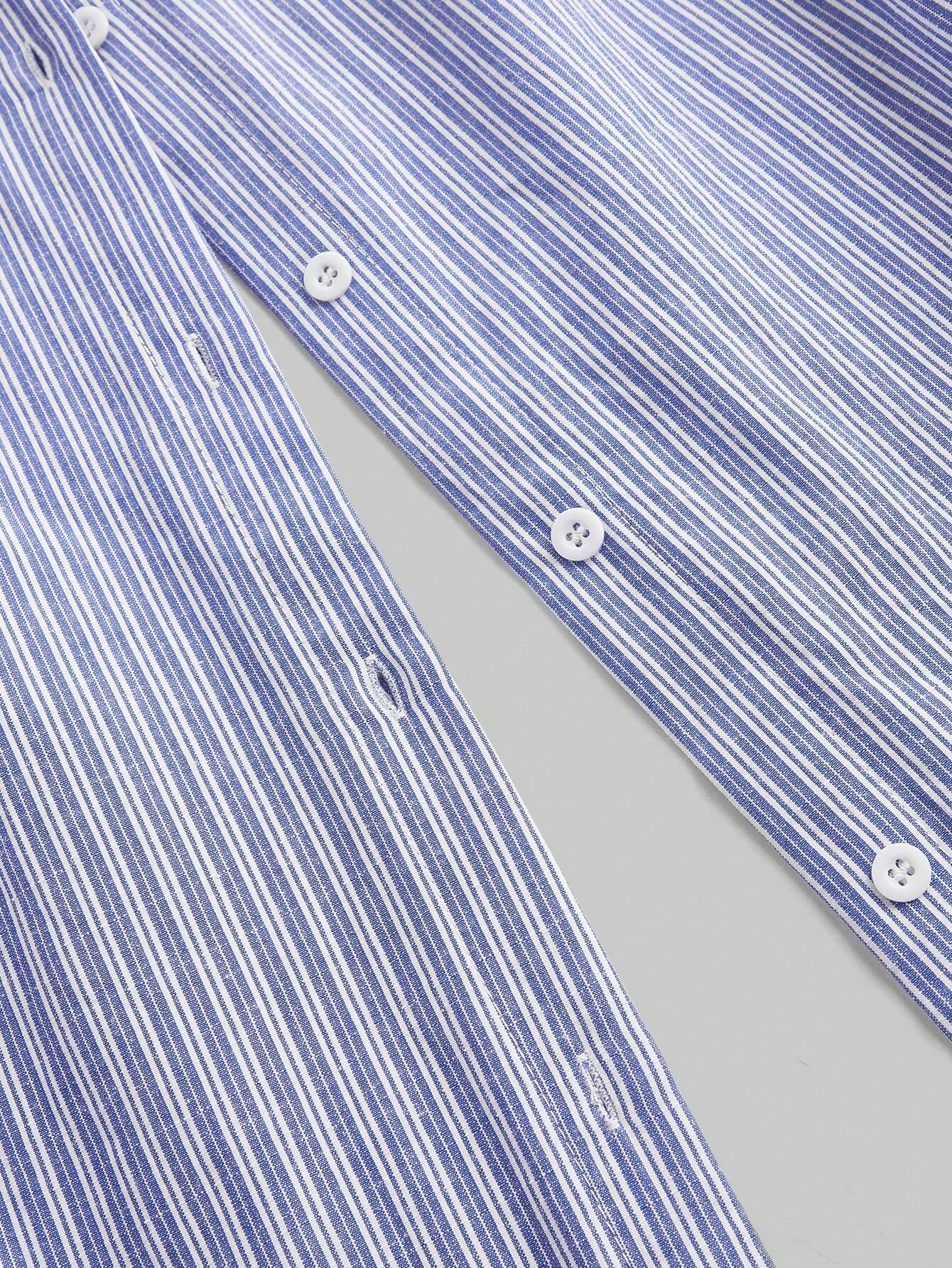SHEIN Poéselle Striped Button-Up Shirt