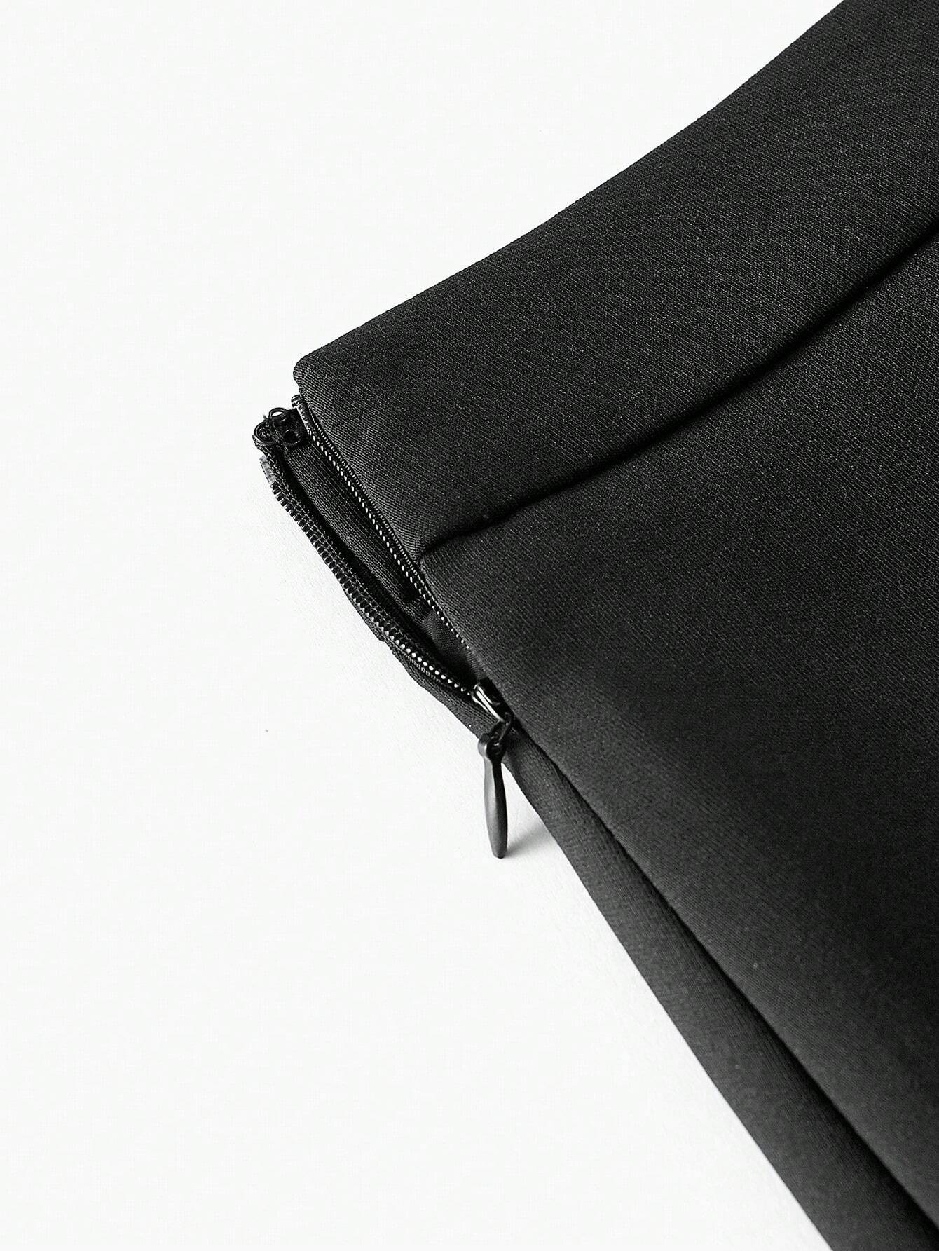 SHEIN MOTF Colorblock Ruffle Pencil Skirt (No Belt)