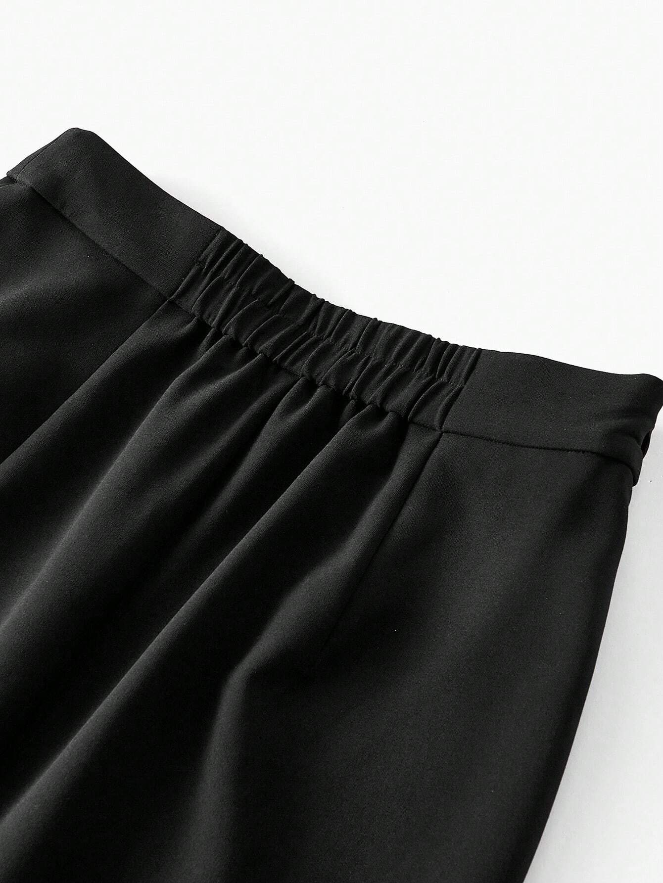 SHEIN MOTF Colorblock Ruffle Pencil Skirt (No Belt)
