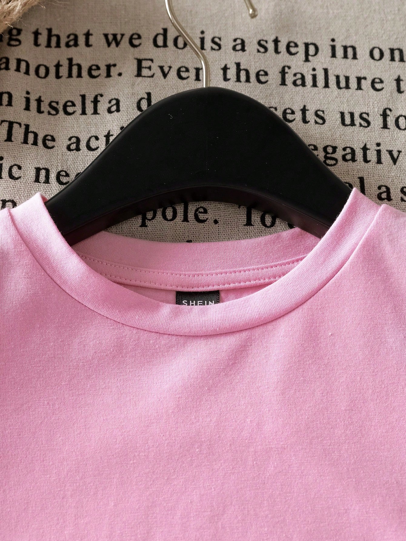 SHEIN LUNE Pink Sequin Christmas Tree Tee
