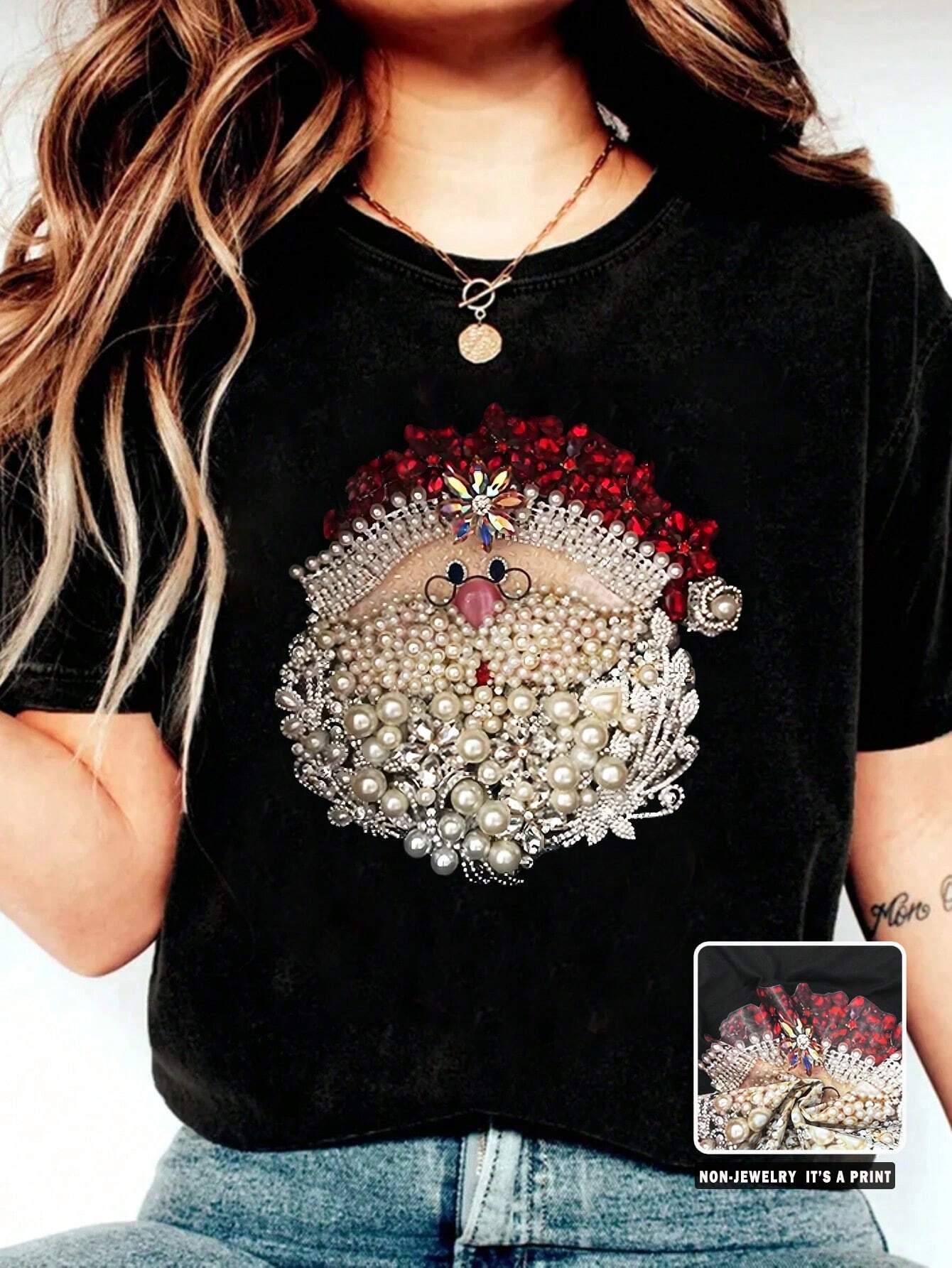 SHEIN Vintage Santa Graphic Tee