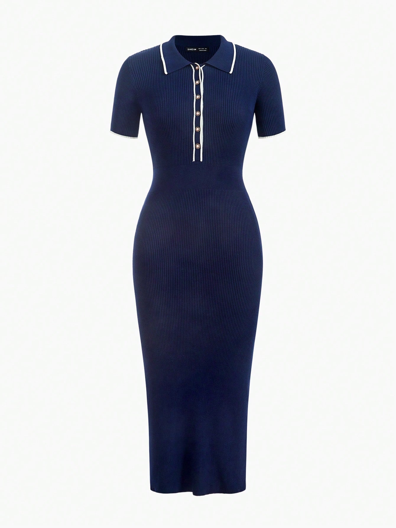 BizChic Color Block Half-Zip Long Dress