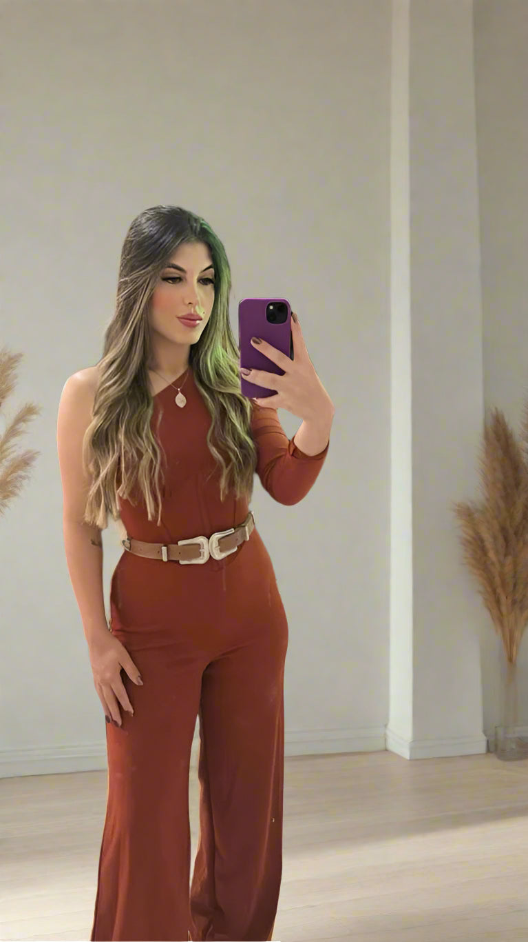 SHEIN SXY Plus One-Shoulder Jumpsuit
