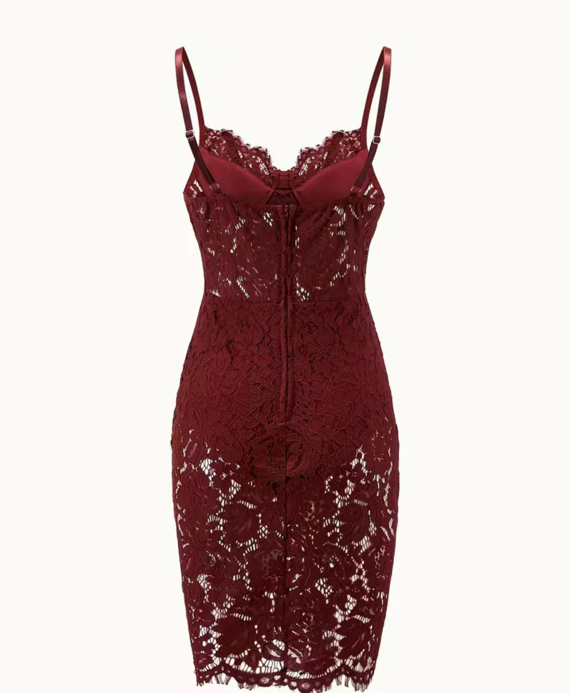 SHEIN SXY Eyelash Lace Cami Dress