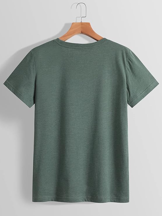 SHEIN INAWLY Letter And Tropical Print Tee