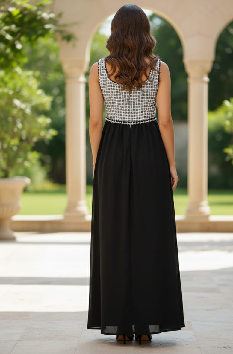SHEIN MOD Contrasting Colors Sleeveless Dress