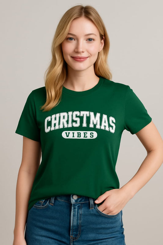 SHEIN Graphic Tee "Christmas Vibes"