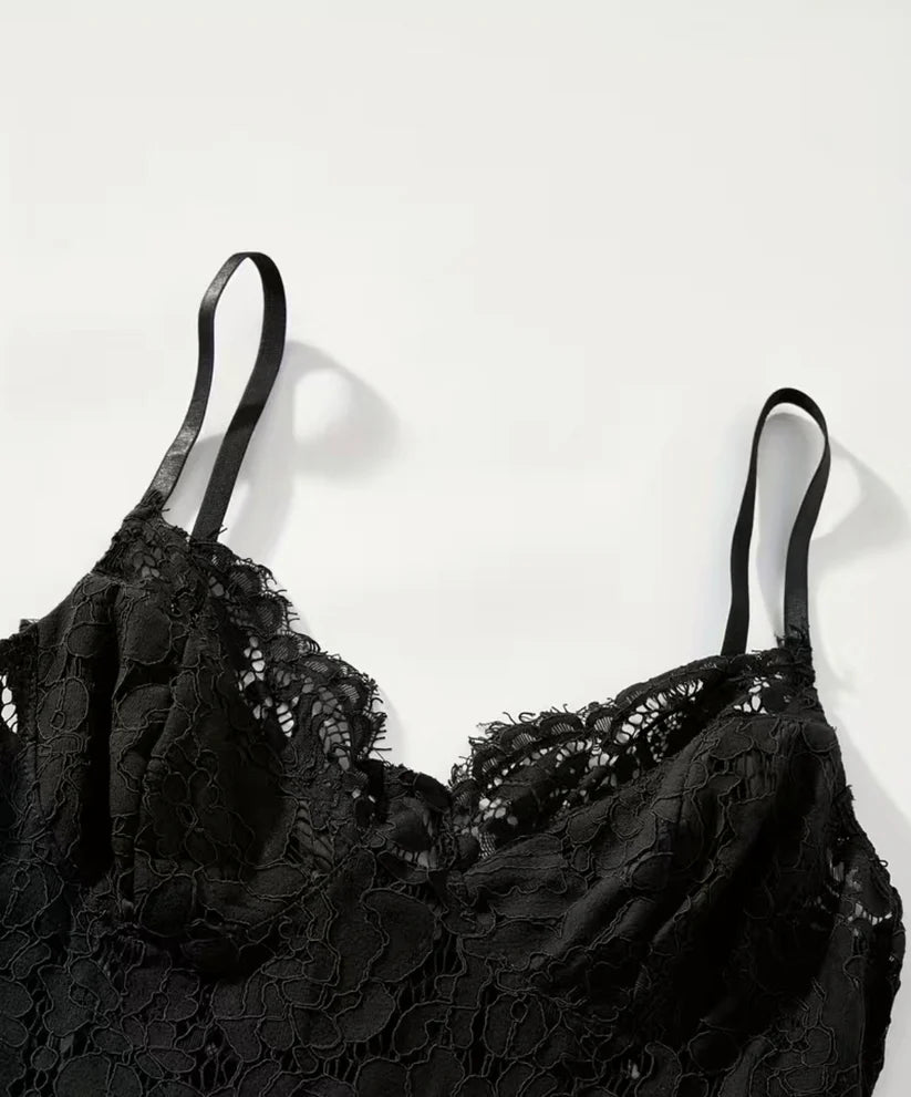 SHEIN SXY Eyelash Lace Cami Dress