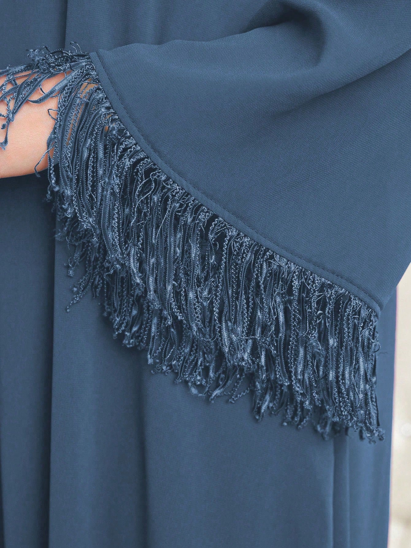 Shein Elegant Fringe Hem Dress – Long Sleeve