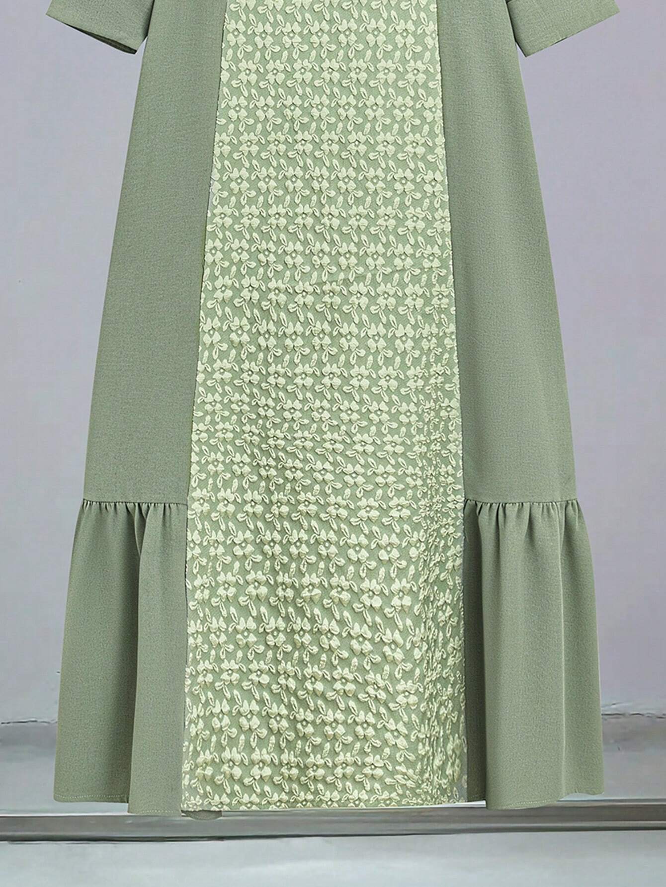 Al Najma Patchwork Long Sleeve Loose Dress