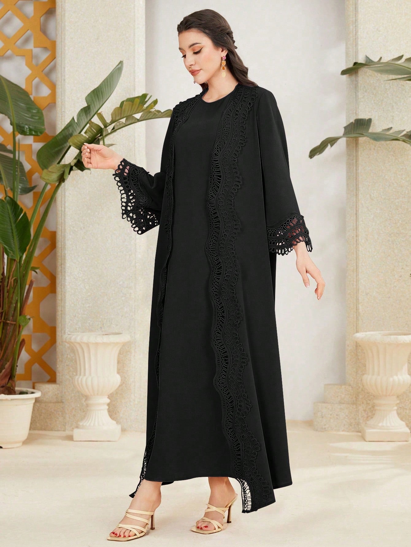 Shein Only – Open Black Lace Cardigan
