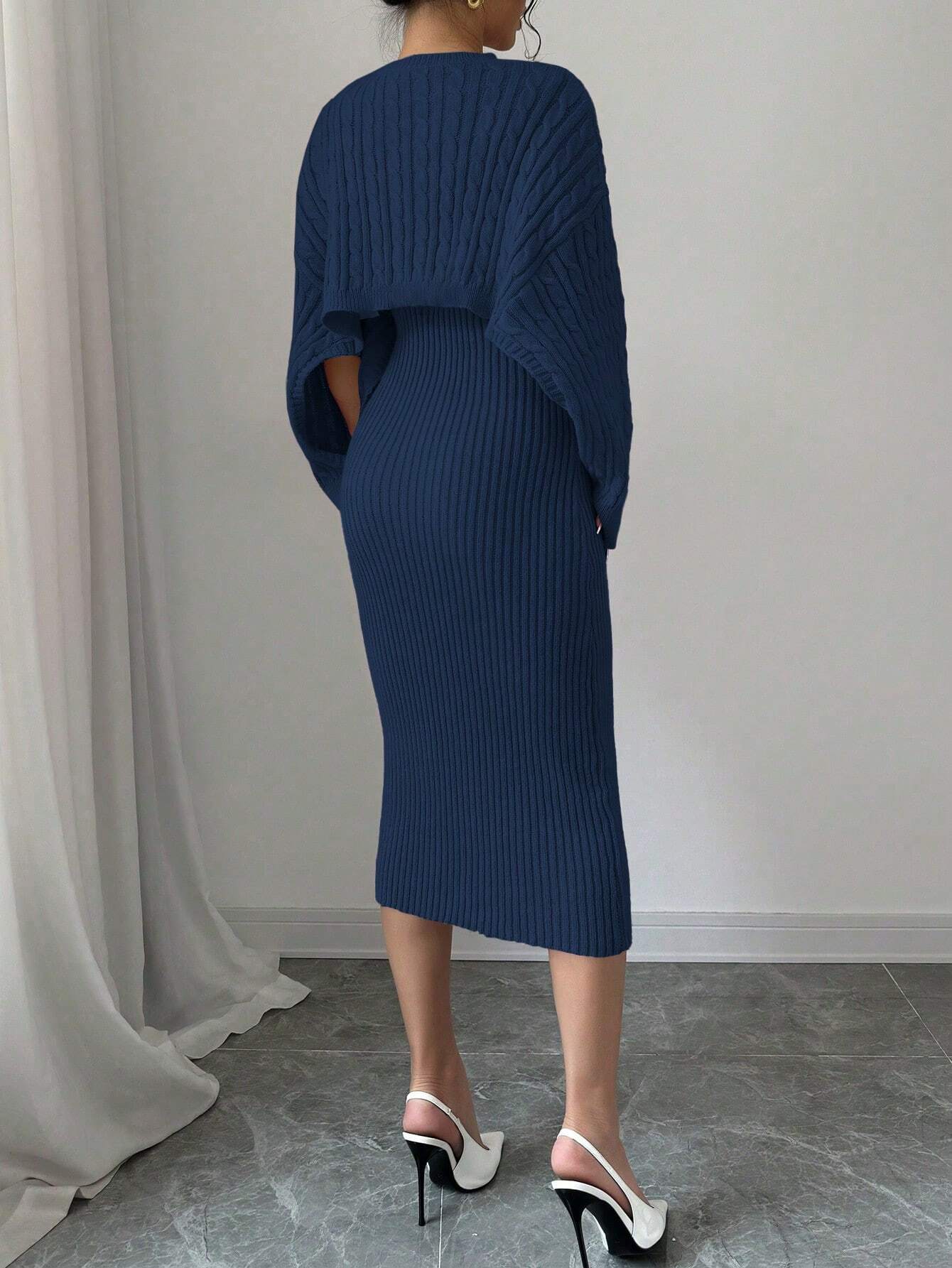 SHEIN Chiquease – 2PCS Knit Sweater Dress Set