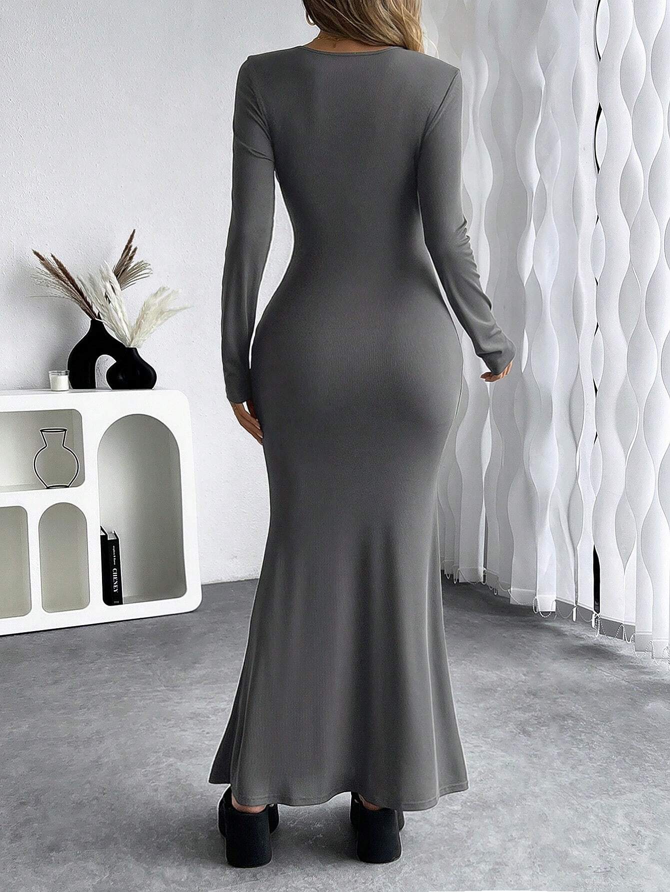 SHEIN Chiquease Shaping Knit Maxi Dress with Built-in Pads