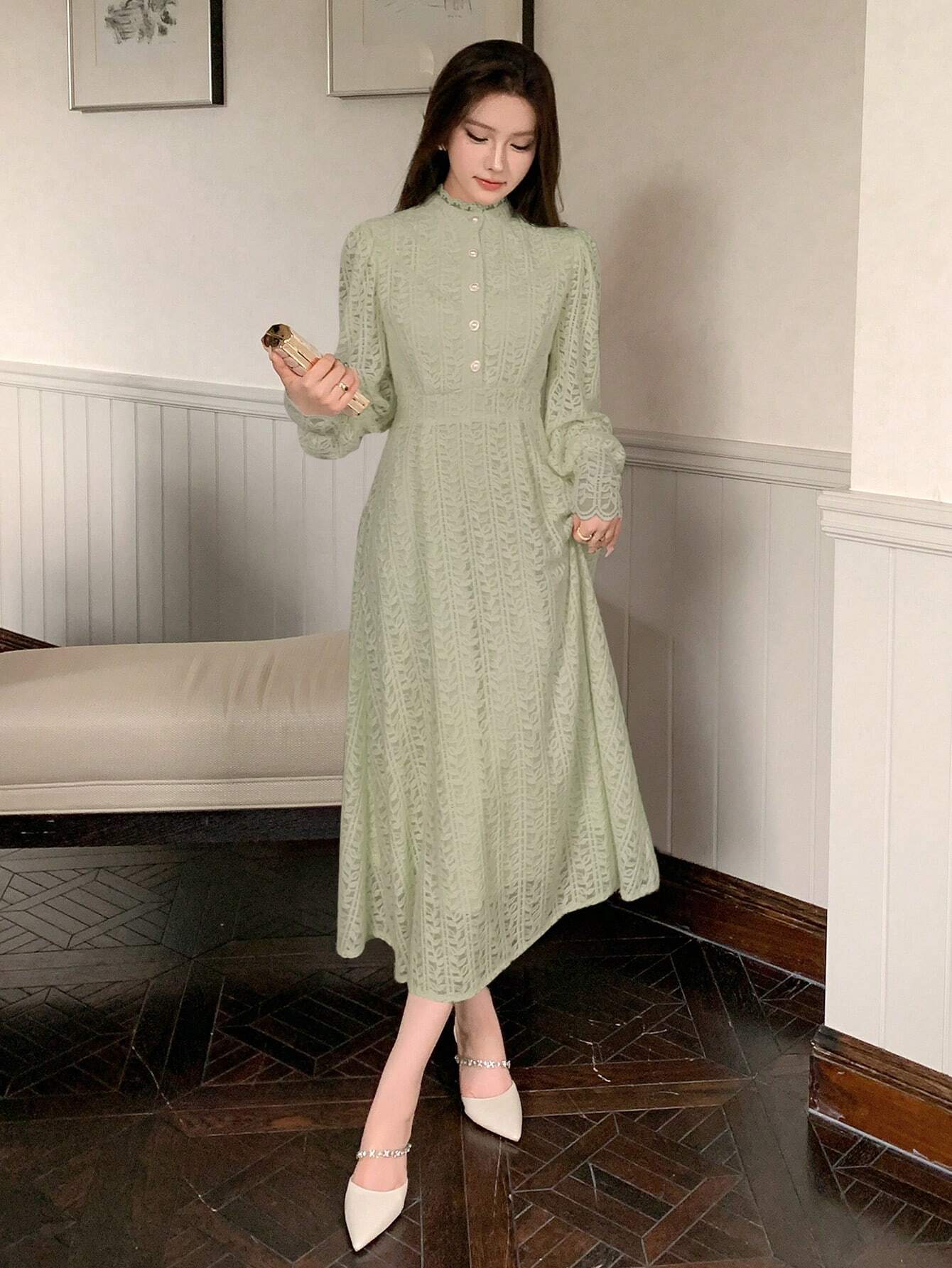 SHEIN DAZY Elegant Lace Slim Dress