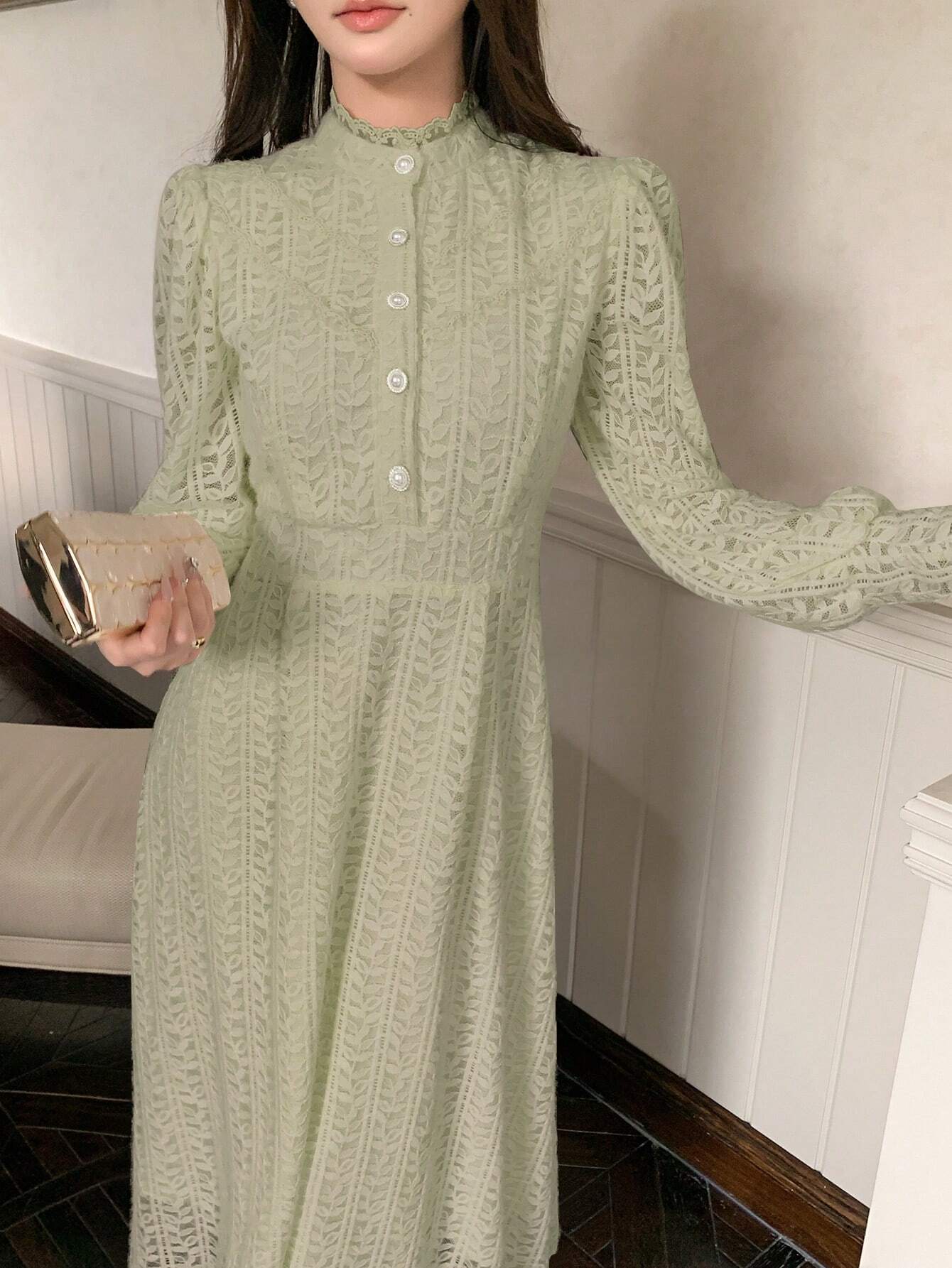 SHEIN DAZY Elegant Lace Slim Dress