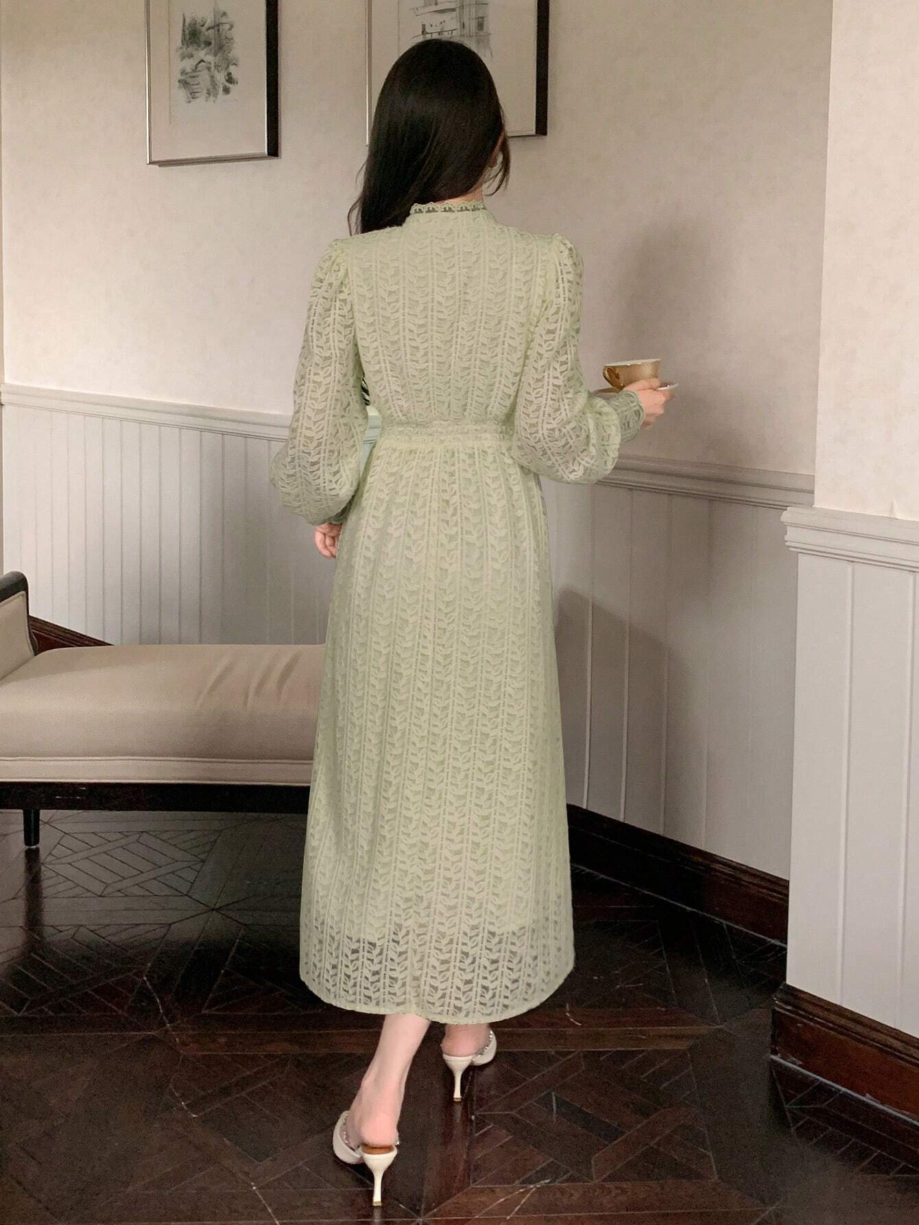SHEIN DAZY Elegant Lace Slim Dress