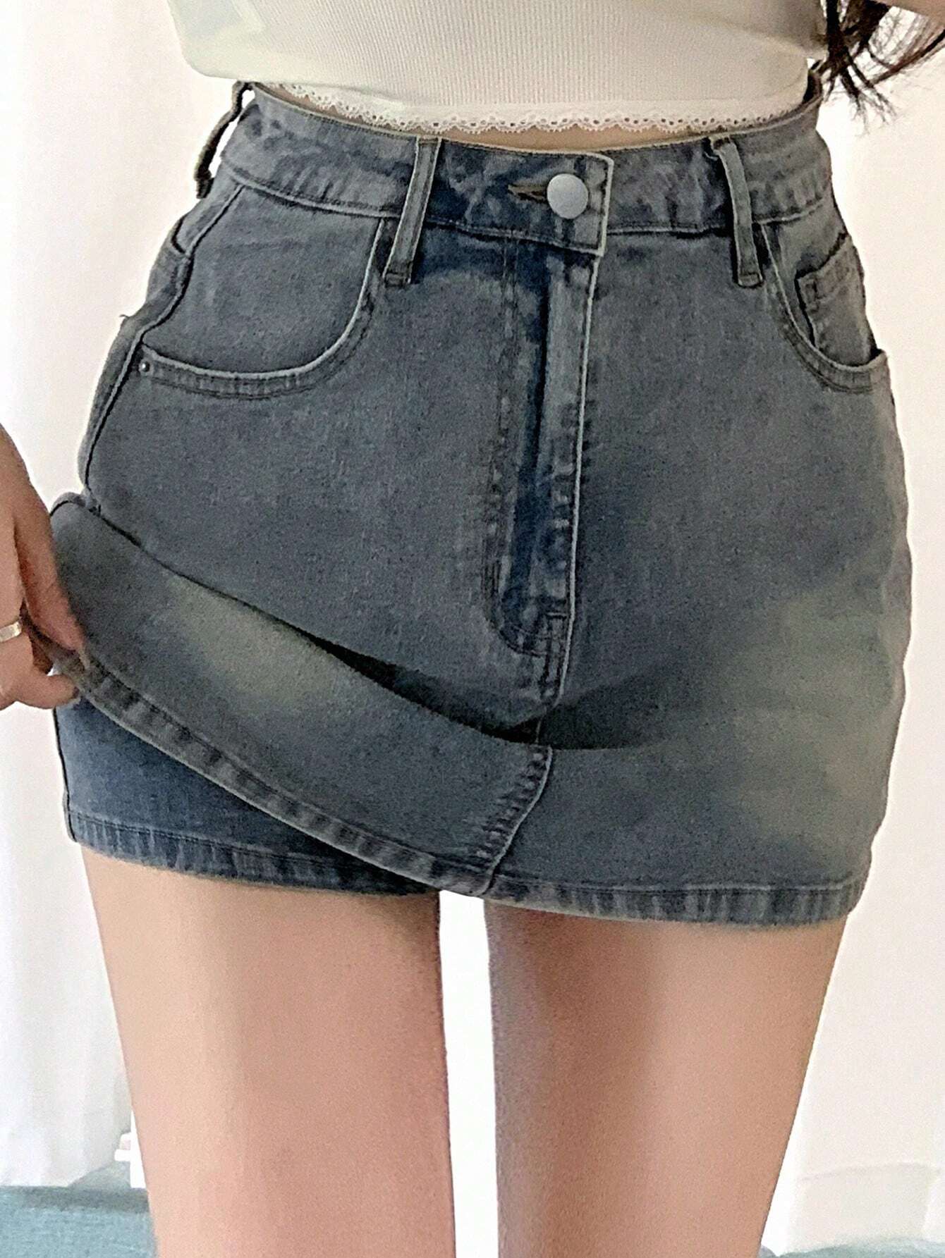 DAZY Denim Skirtalls With Covered