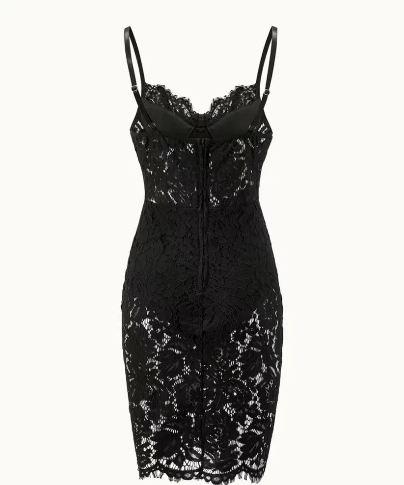SHEIN SXY Eyelash Lace Cami Dress