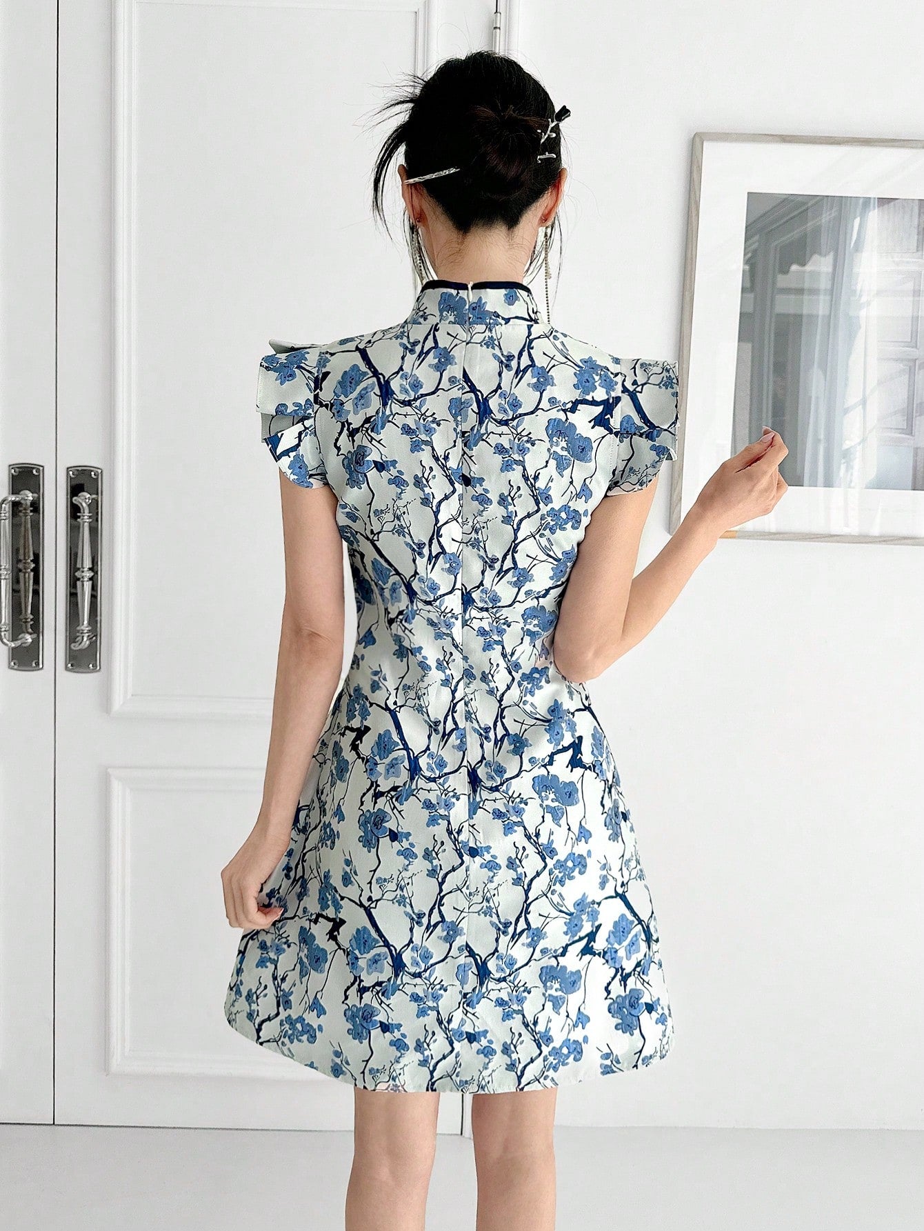 Shein Plum Blossom Qipao Dress