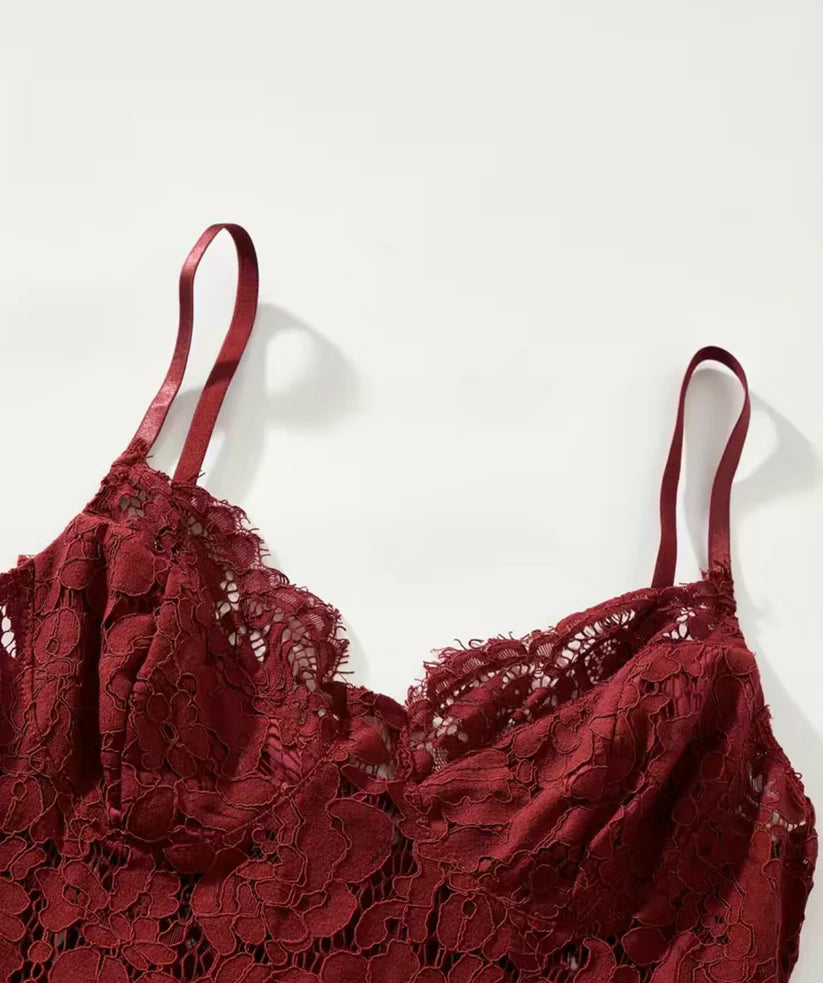 SHEIN SXY Eyelash Lace Cami Dress