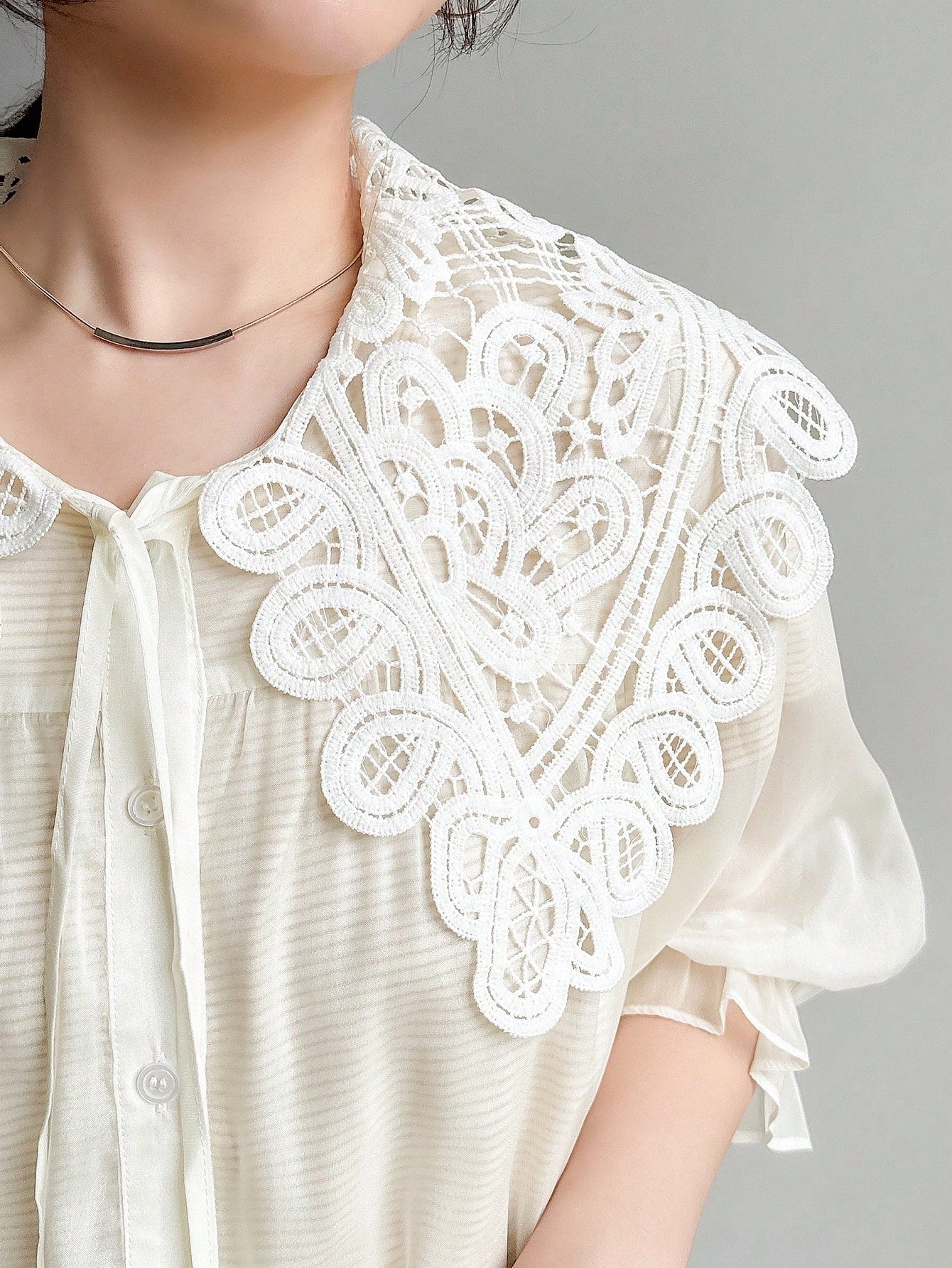 Shein Lace Splice Long Sleeve Dress