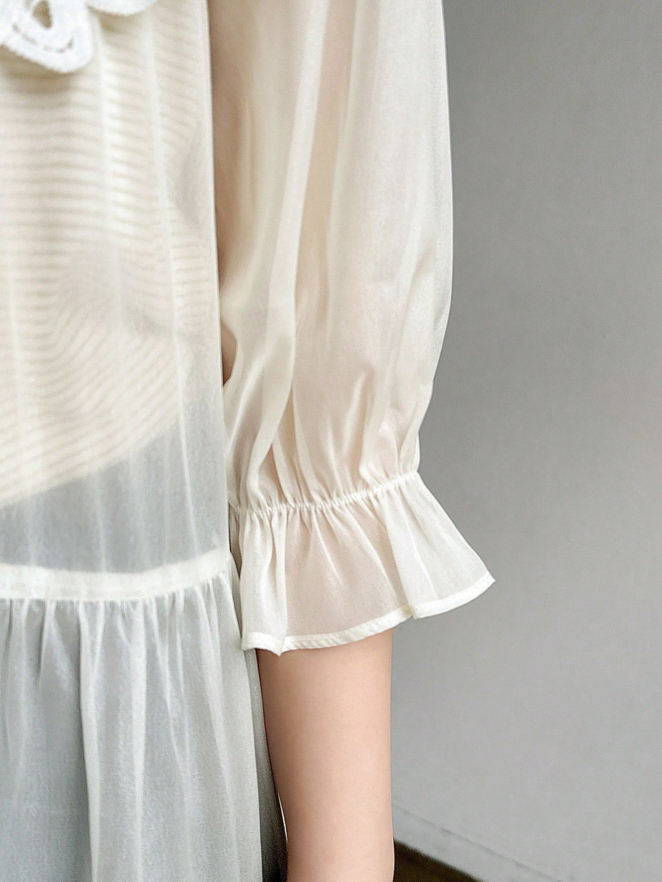 Shein Lace Splice Long Sleeve Dress