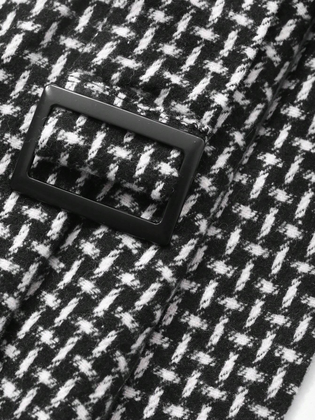 FRIFUL Plaid Cheongsam-Inspired Midi Dress