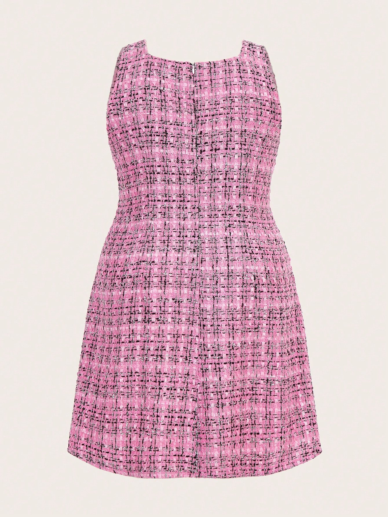 Flirla Plus Size Plaid Button Dress
