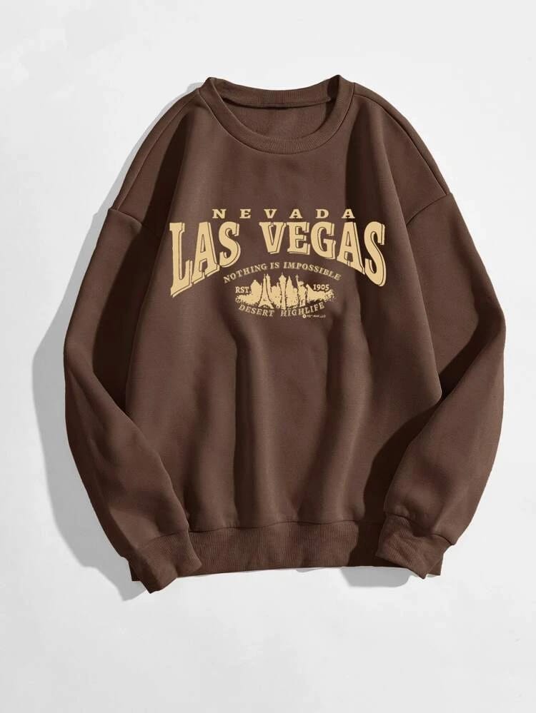 Groove Round Neck Printed Fleece Sweatshirt - ZEBrand