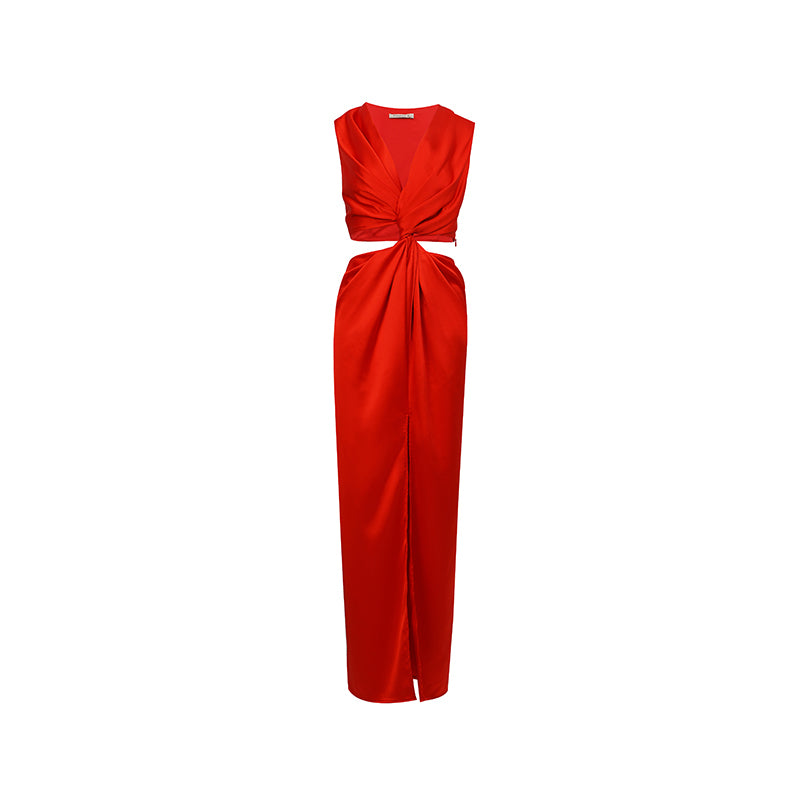 SHEIN Maxi Cut-Out Knot Front Dress