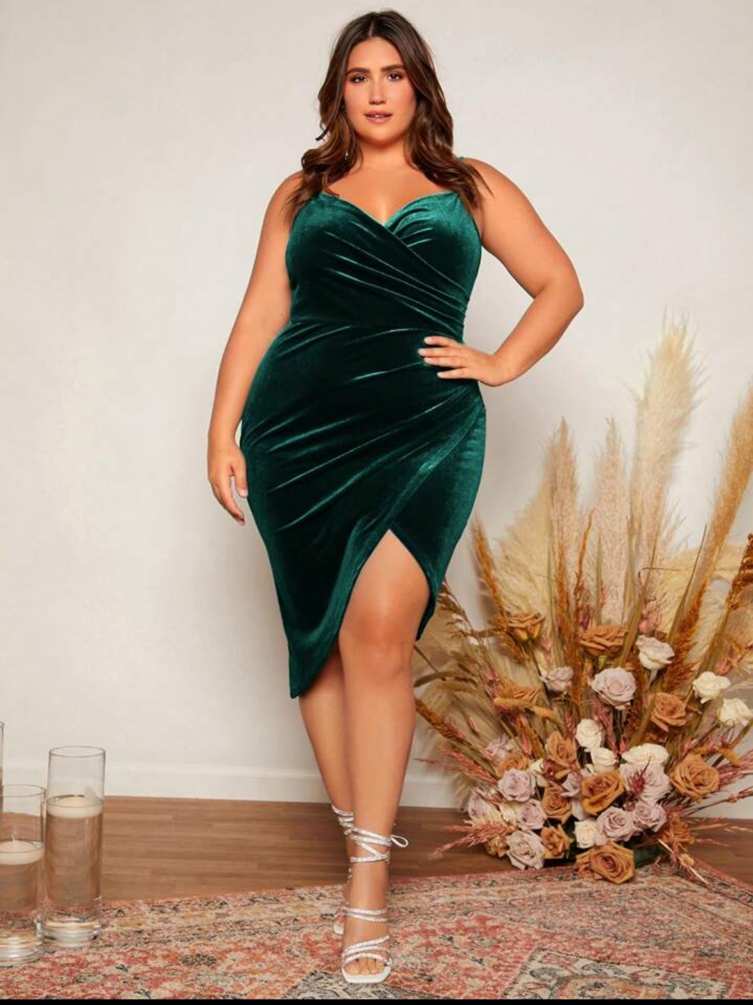Dress SHEIN Clasi Plus Size Women's Side Slit Cami Dress