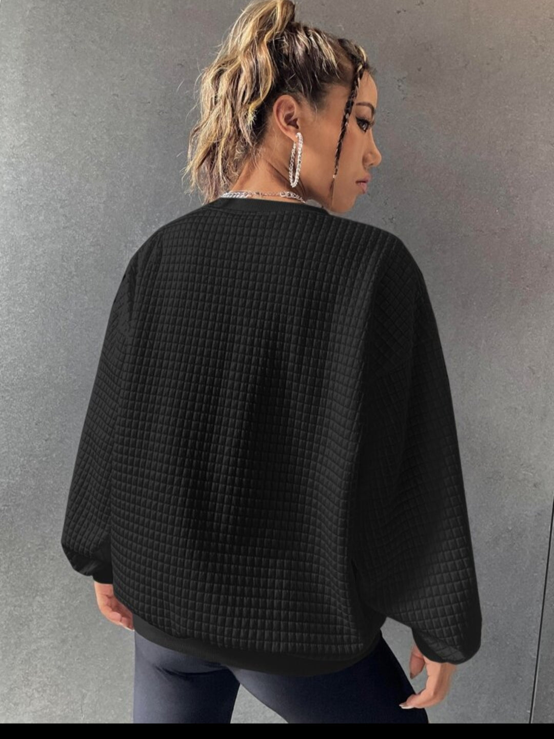 sweater SHEIN EZwear Stitched Logo Drop - ZEBrand