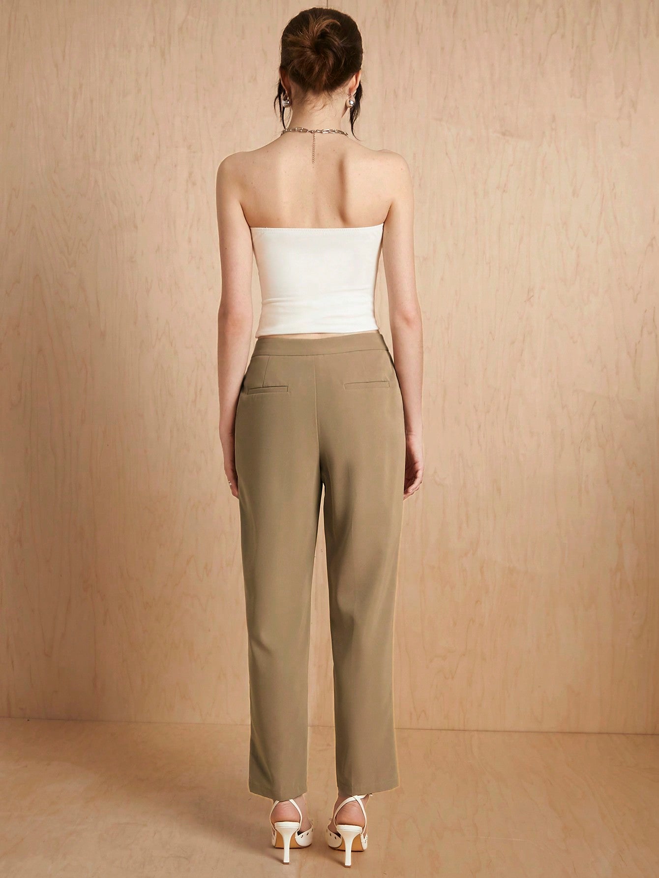 Shein Lace-Up Straight-Leg Pants
