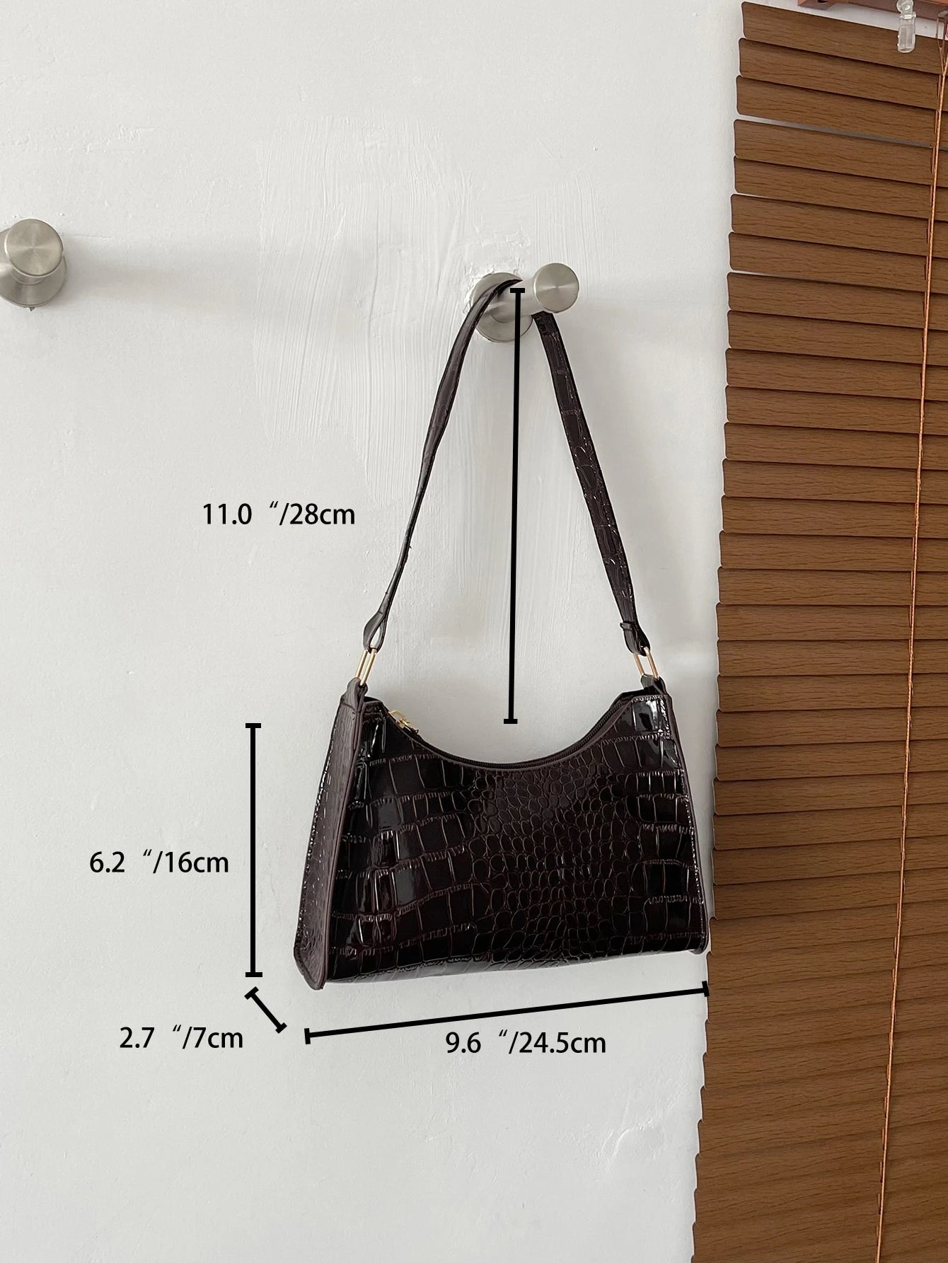 SHEIN Minimalist Crocodile Embossed Bag