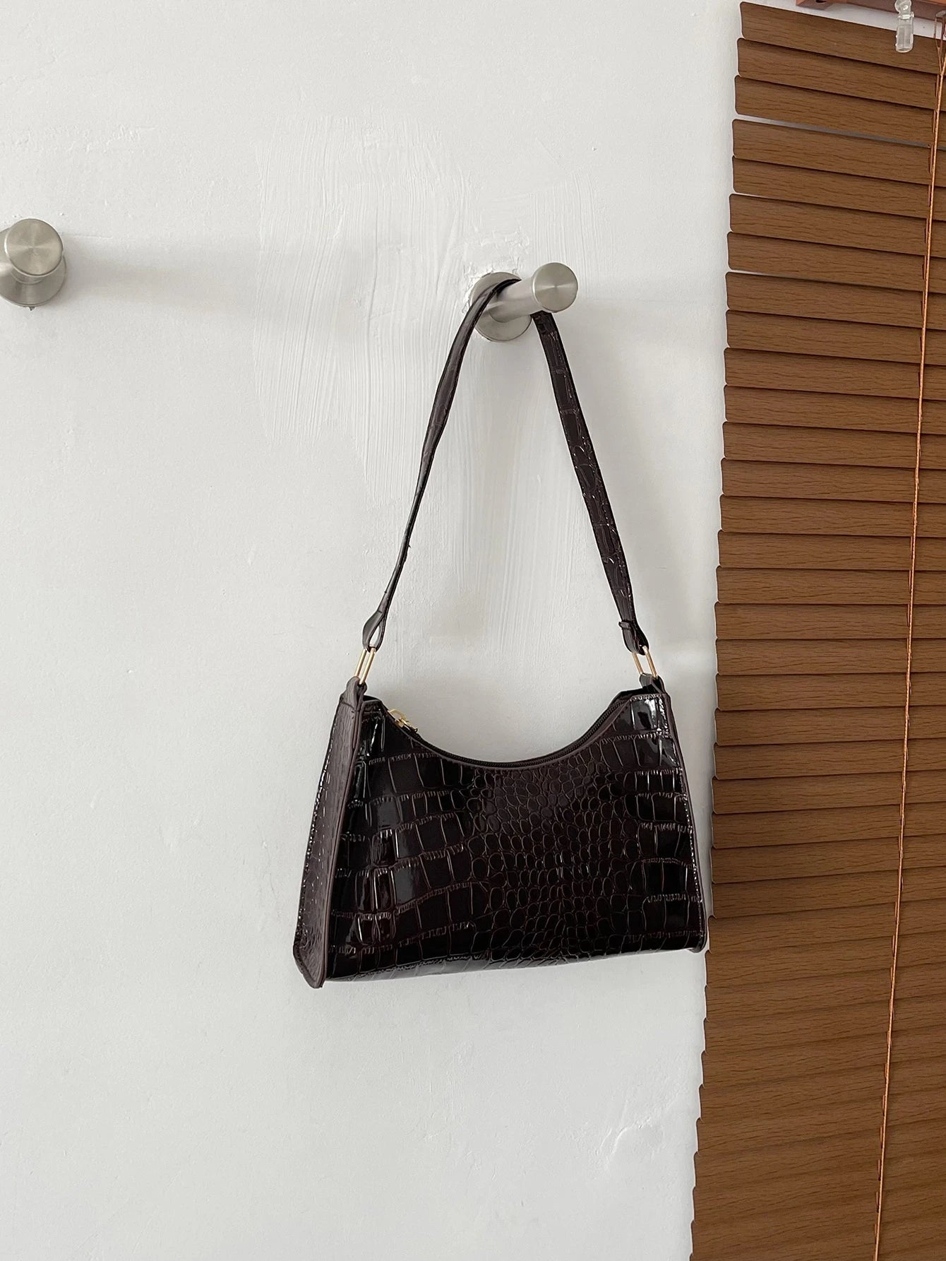 SHEIN Minimalist Crocodile Embossed Bag