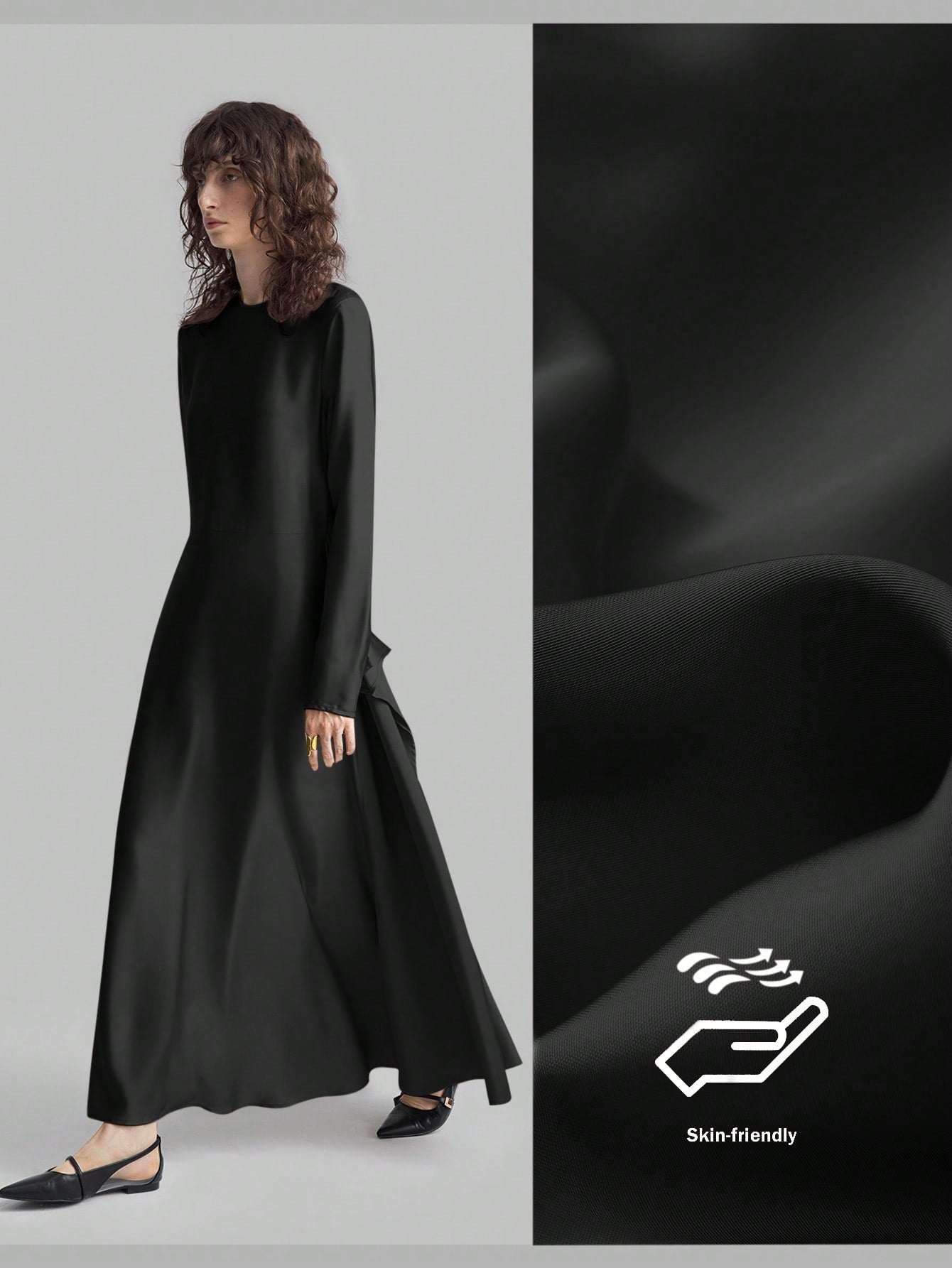 Shein Satin Asymmetrical Hem Dress
