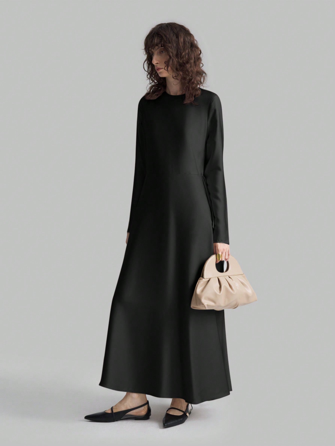 Shein Satin Asymmetrical Hem Dress
