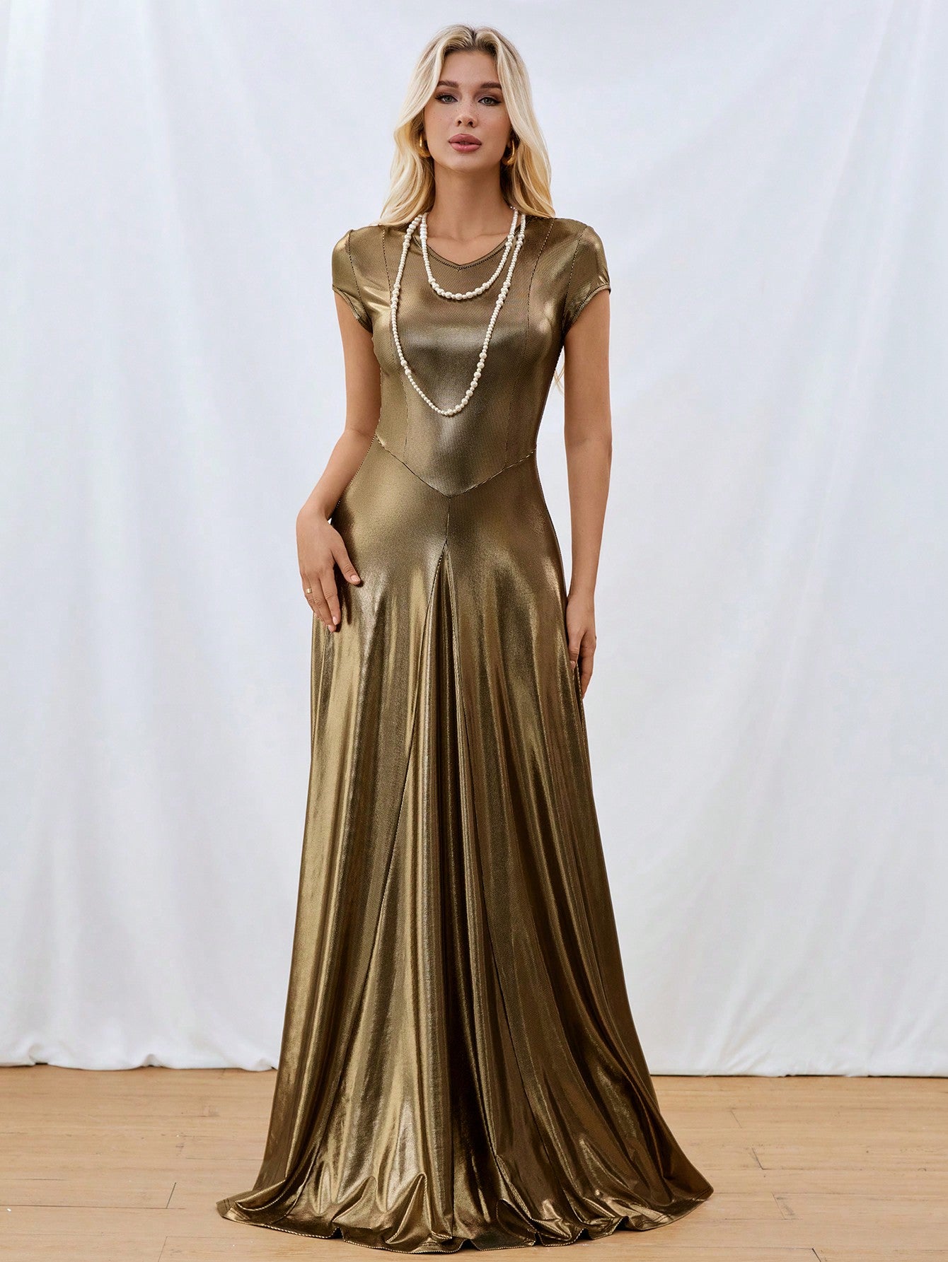 Shein Shiny High Waist Dress