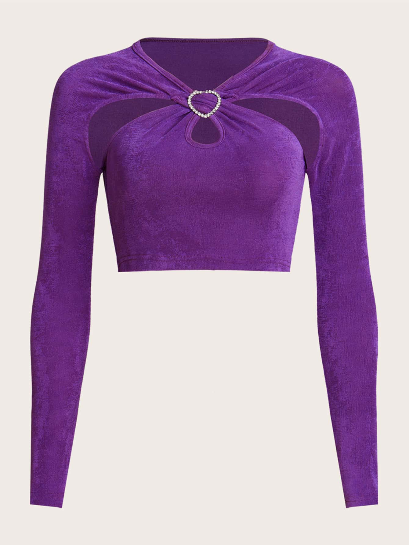 SHEIN ICON Rhinestone Cut Out Crop Top